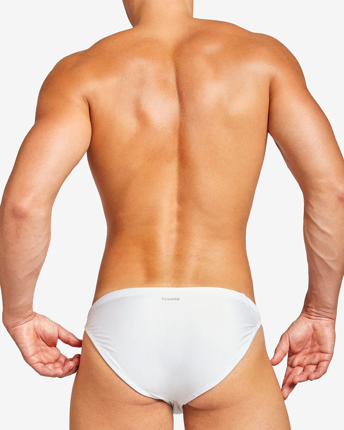 Teamm8 Men's White Bass Mesh Swim Briefs - Quick Dry, Comfortable Swimwear for Pool, Beach & Water Sports