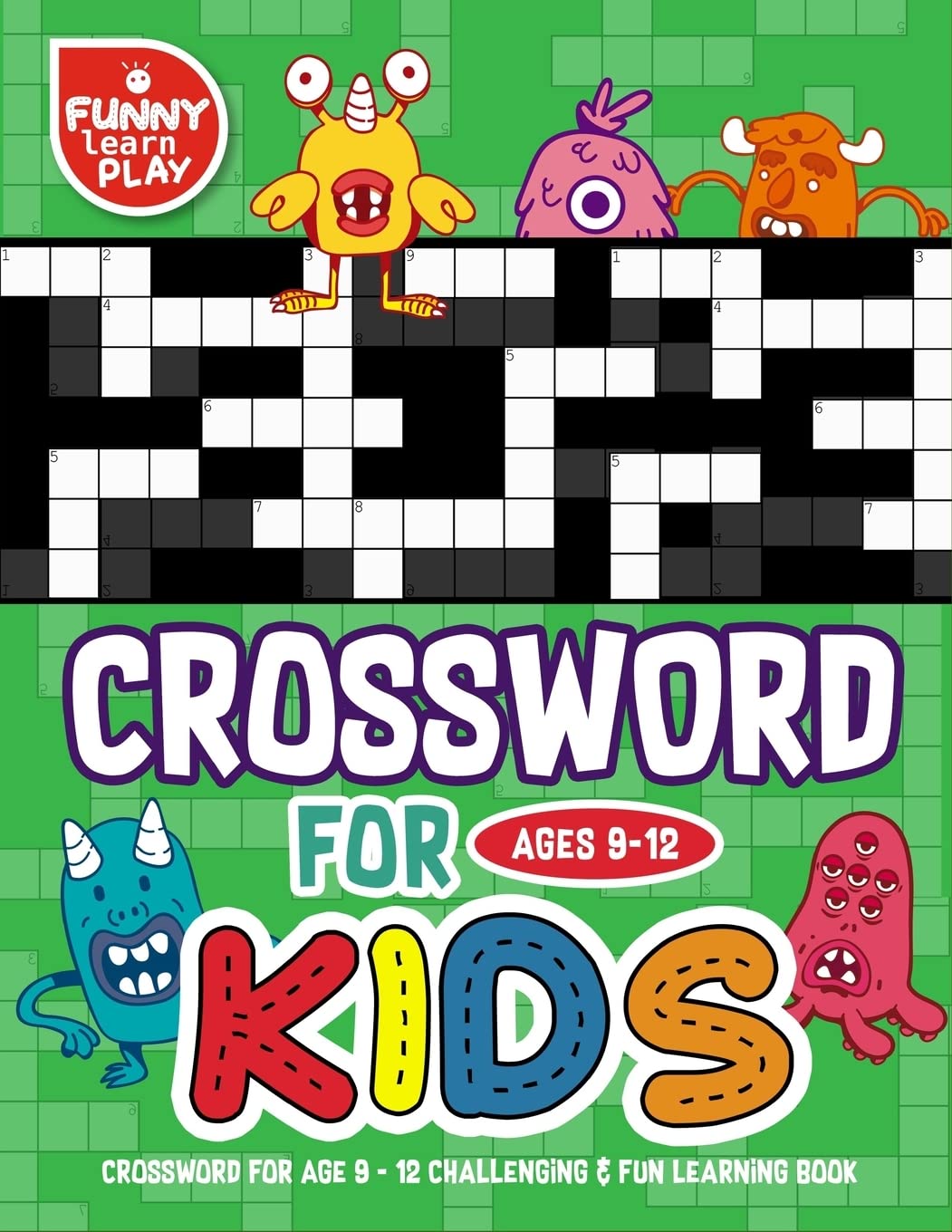 Challenging & Fun Crossword Puzzle Book for Kids Age 9-12 | Large Print Learning Activity Book with Fresh Design | Perfect for Classroom, Homeschool & Family Game Night