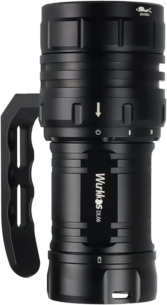 Wurkkos DL06 15000 Lumen Scuba Diving Flashlight - 6 LED IPX8 Waterproof Dive Light with 100° Beam Angle, 100m Underwater Torch (6000K Cold White) for Night Diving, Cave Exploration & Marine Photography