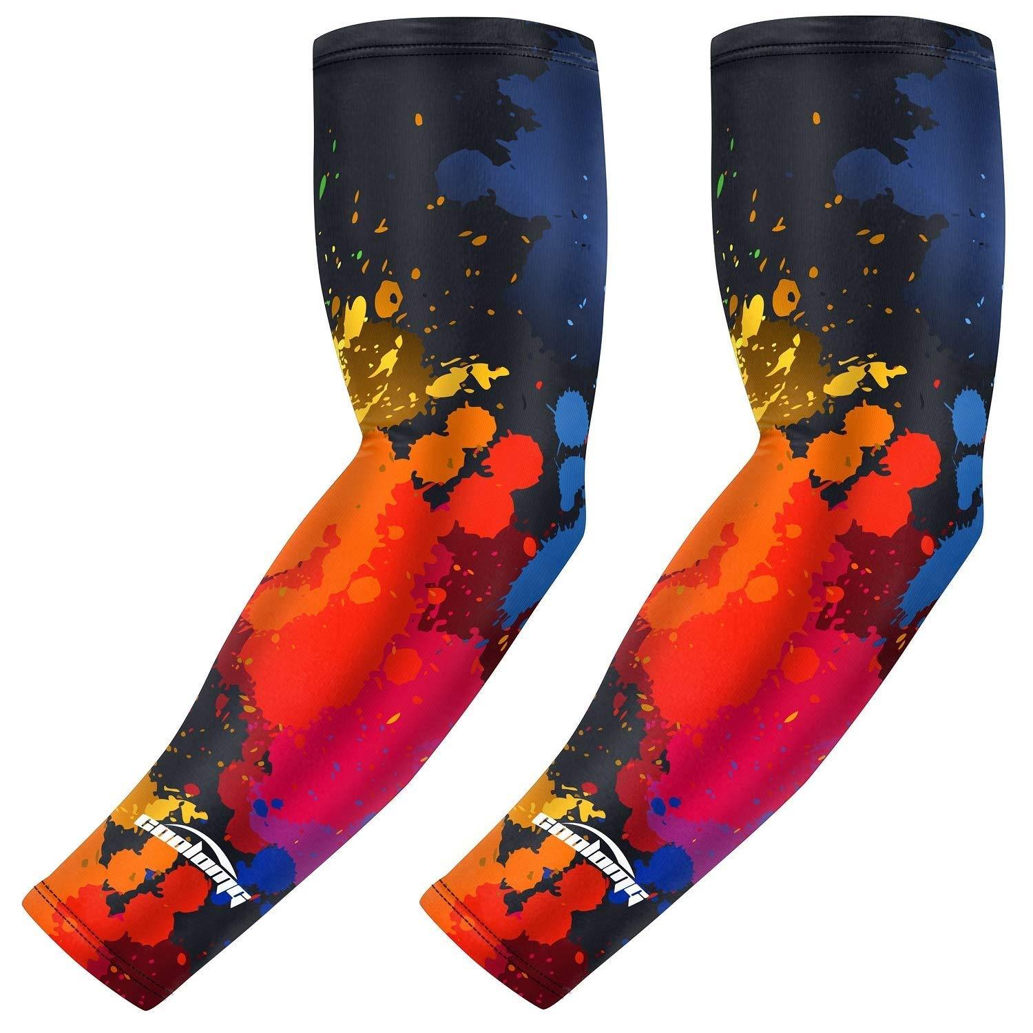 Compression Arm Sleeves for Men & Women - Breathable Sports Sleeve for Running, Basketball & Workout - Muscle Support & Recovery (Pair) - Perfect for Gym, Cycling & Outdoor Activities