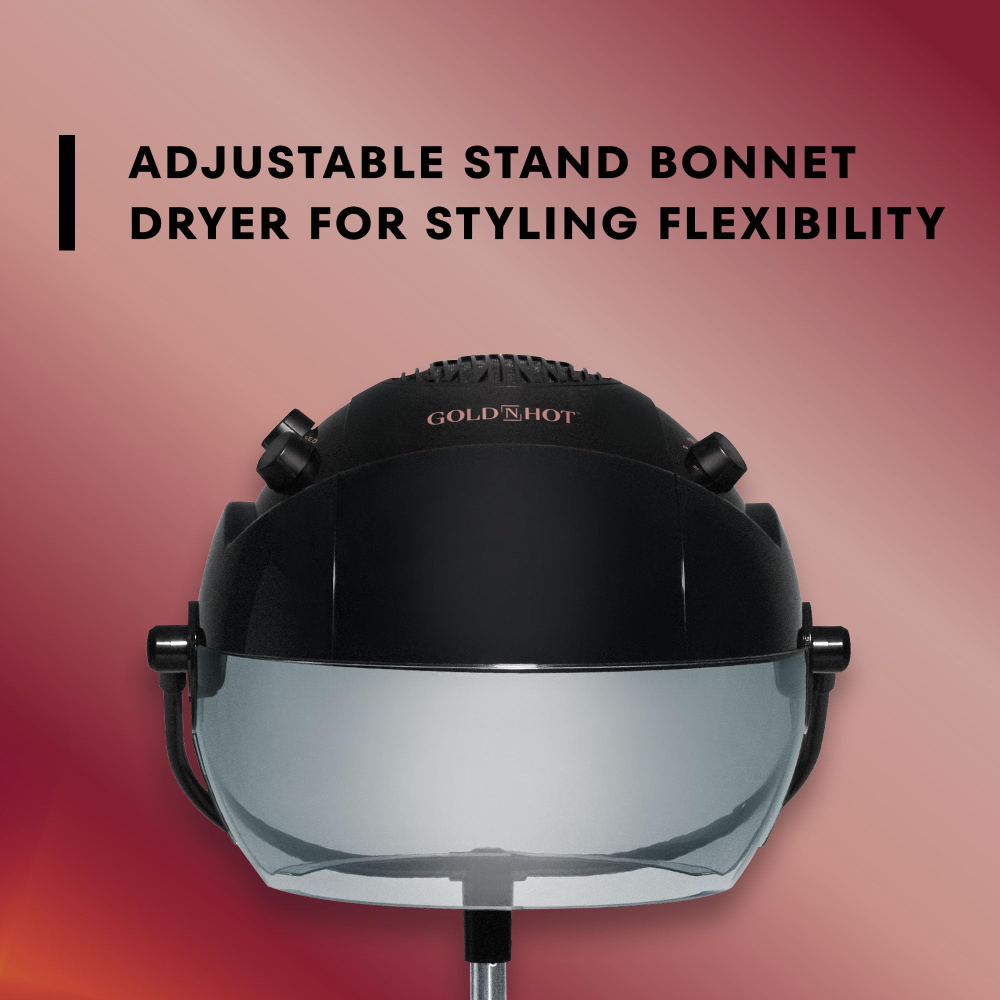 GOLD N HOT Ionic Stand Bonnet Hair Dryer for Salon & Home Use - Professional Hair Care & Styling Tool