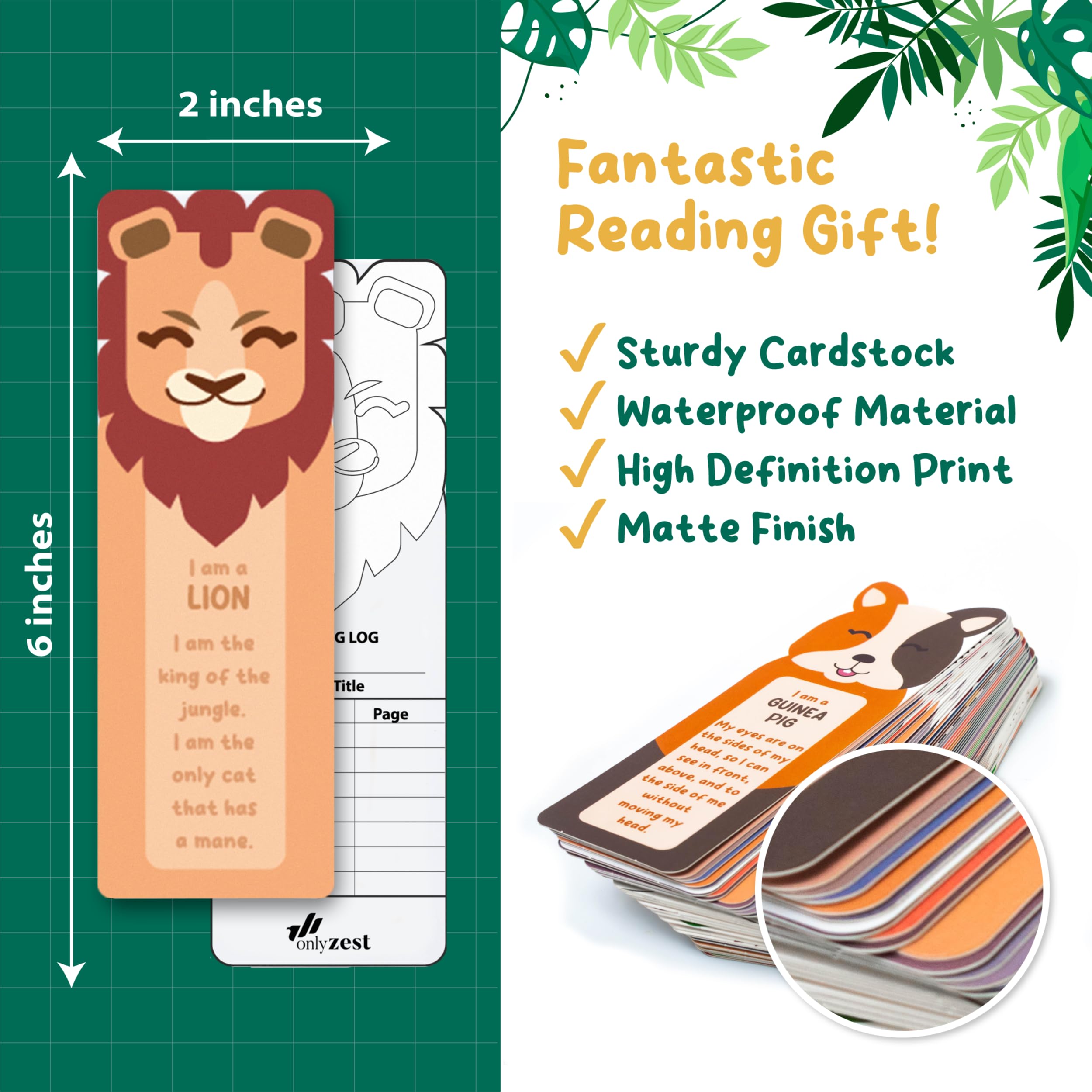 40 PCS Animal-Themed Bookmarks for Kids - Fun Zoo Animal Design (20 Styles) - Perfect for Reading, School, Gifts & Classroom Rewards