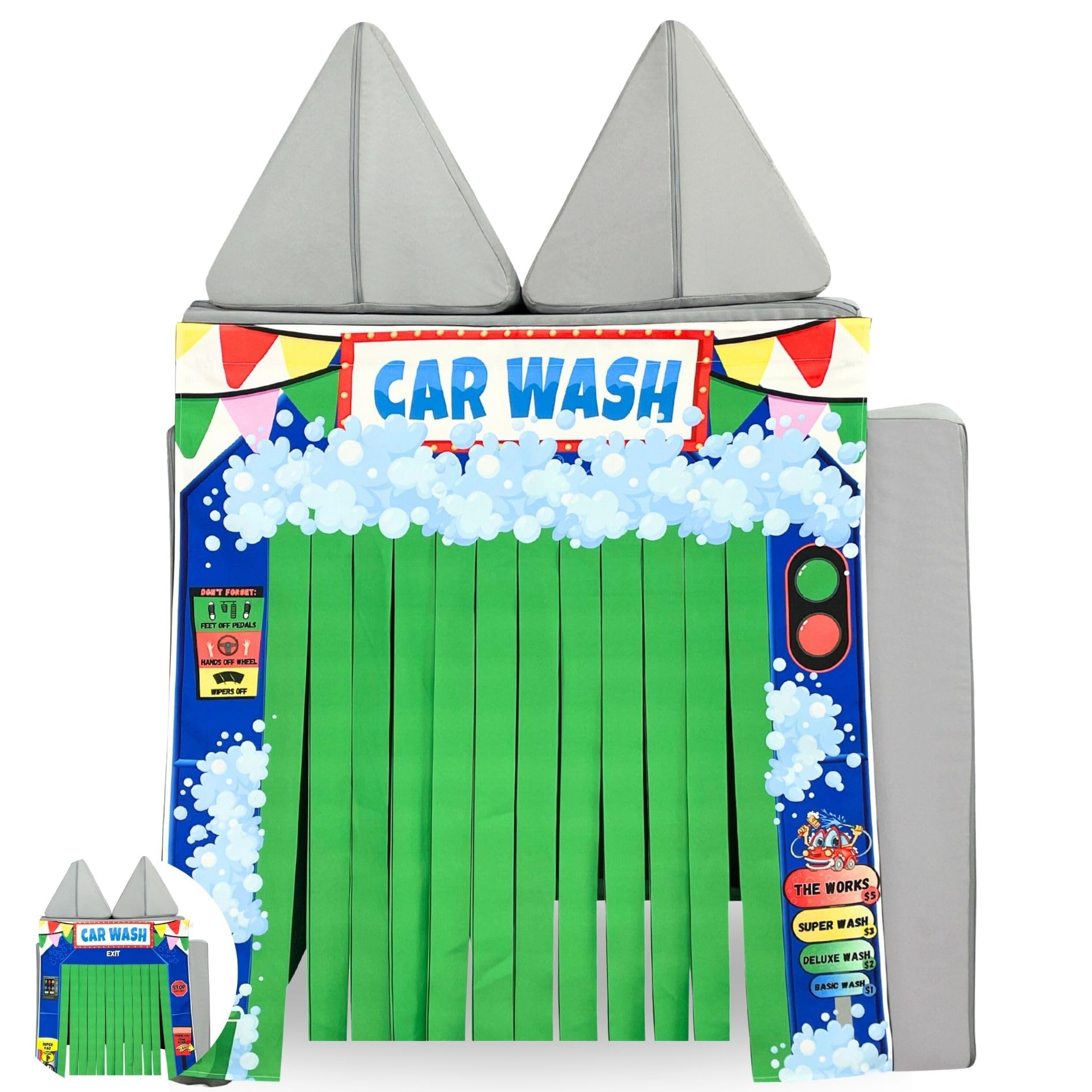 **Kids Foam Sofa Play Panel - Car Wash Theme | Fun & Safe Toddler Playtime Accessory for Indoor & Outdoor Use**