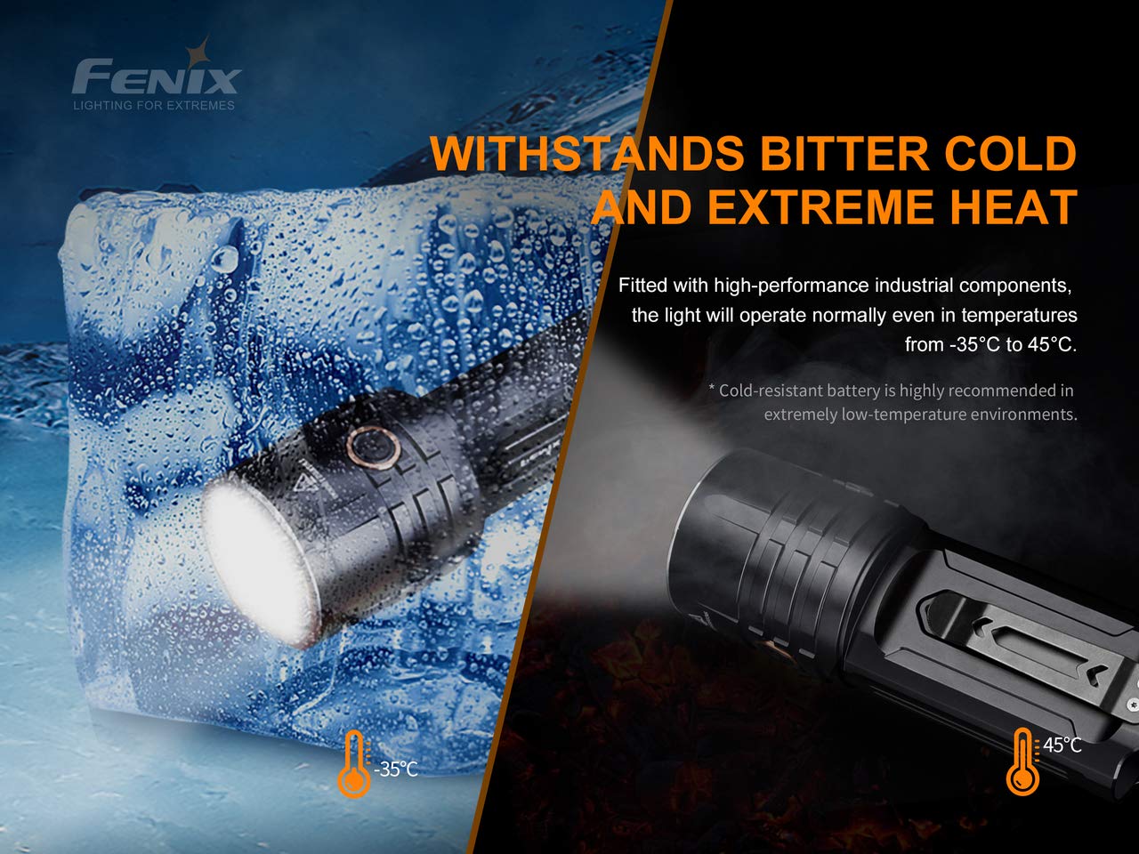 Fenix LR35R 10000 Lumen Rechargeable Tactical Flashlight with 2 Li-ion Batteries & Carrying Case - High Power LED Flashlight for Camping, Hiking, Emergency & Outdoor Adventures