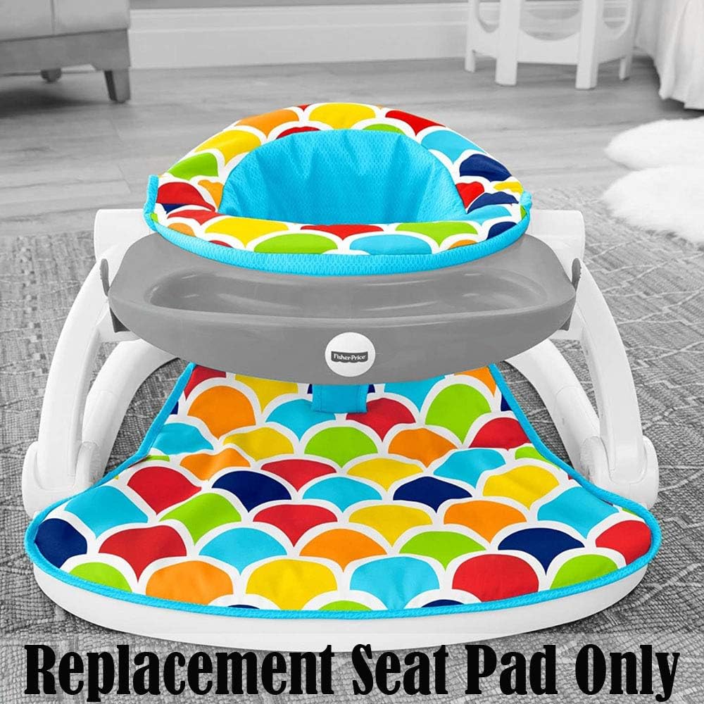 Fisher-Price Sit-Me-Up Baby Seat Pad Replacement Part - DRH80 Happy Hills Print - Compatible with Fisher-Price Infant Seats - Perfect for Home, Daycare & Travel Use