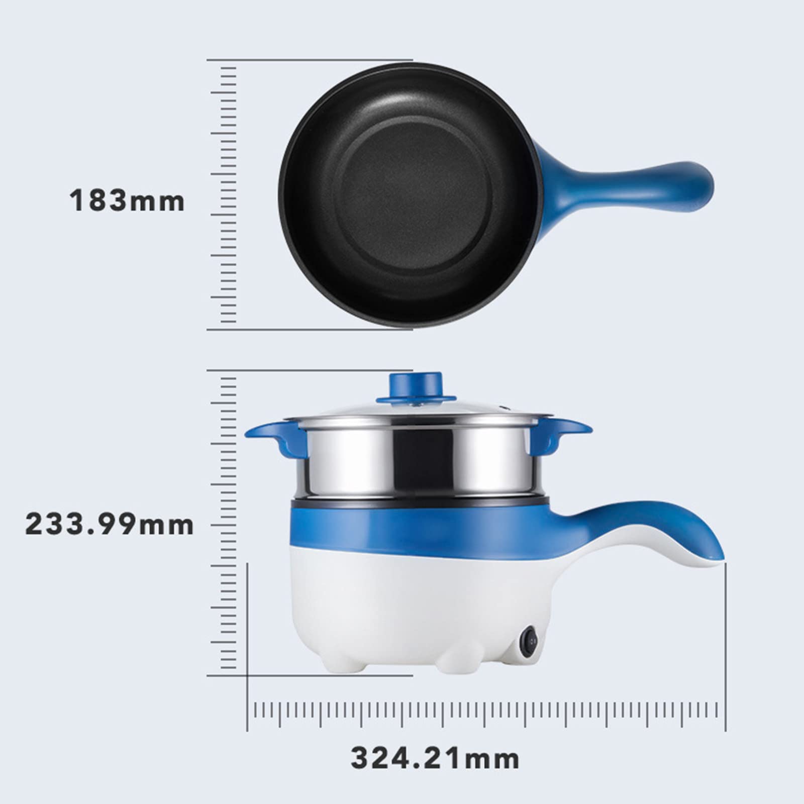 APENCHREN 12V/24V Portable Electric Frying Pan with Steamer - 2L Non-Stick Mini Skillet (18cm) for Car, Camping & Travel - Cook Pasta, Noodles, Vegetables, Meat & Eggs - Perfect for Road Trips, RV Cooking & Outdoor Adventures (12V, Green)