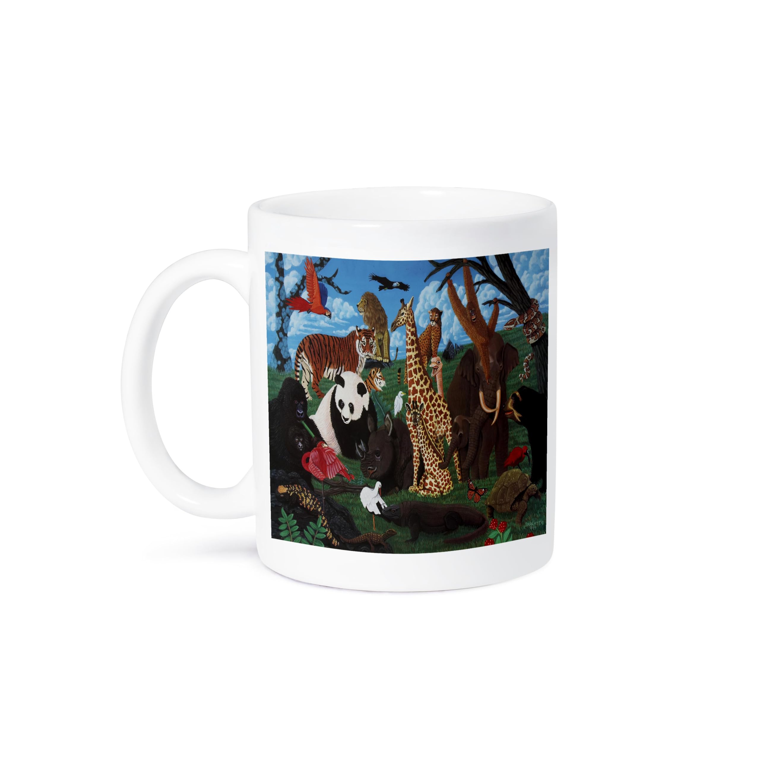 3D Rose Zoo Animals Ceramic Coffee Mug - 11 oz Insulated Cup for Hot & Cold Drinks - Perfect for Home, Office, Gifts & Animal Lovers