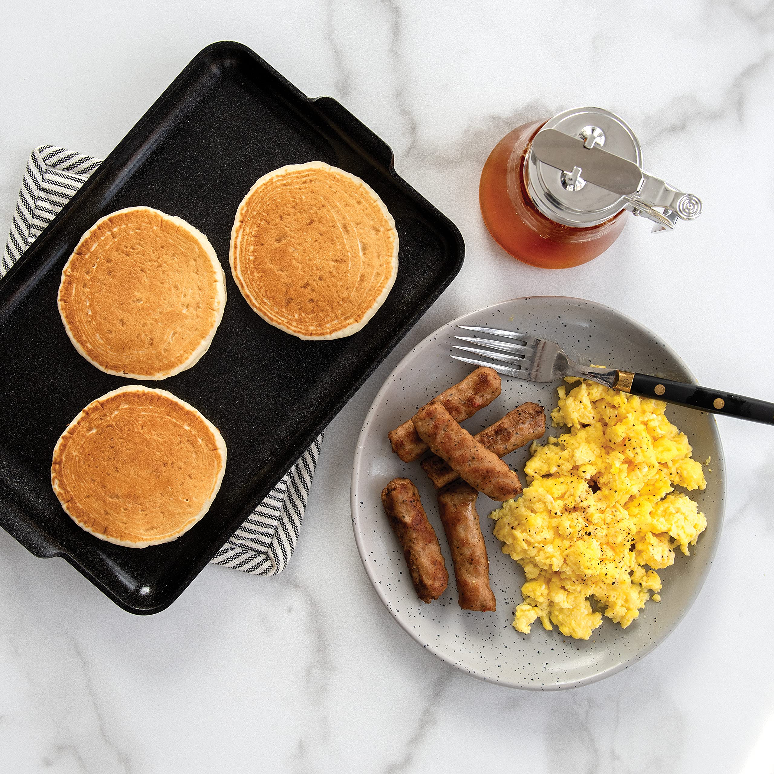 Nordic Ware Mini Griddle Pan - Nonstick Black Skillet for Pancakes, Eggs & Breakfast - Perfect for Small Kitchens & Camping Cooking