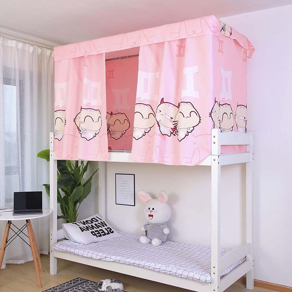 Blackout Bunk Bed Curtains for Dorm Rooms - Dustproof & Mosquito Proof Bed Canopy Privacy Tent for Twin Bunk Beds - Perfect for College Students, Kids Rooms & Privacy Shading in Shared Spaces