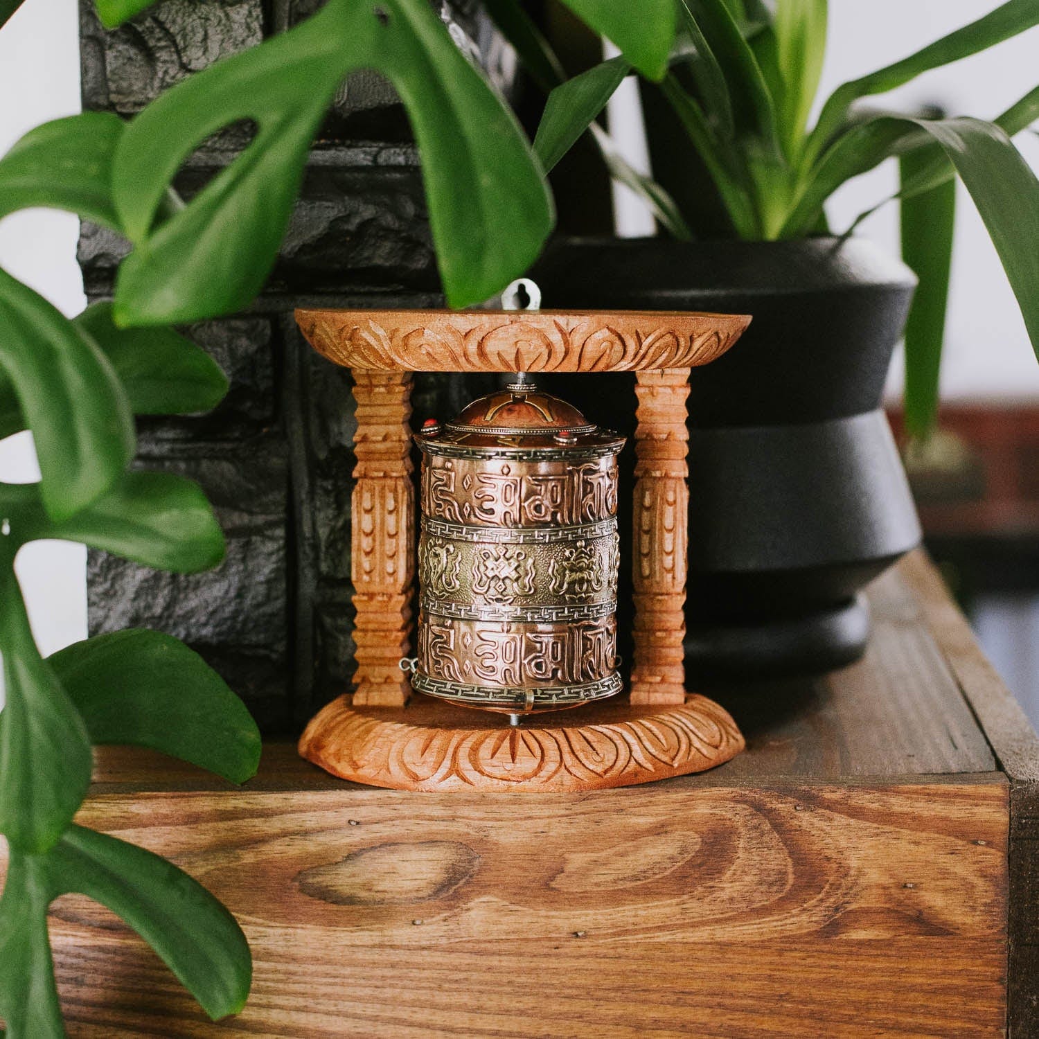 Tibetan Buddhist Healing Auspicious Prayer Wheel - Handmade Meditation & Spiritual Ritual Tool for Home Altar, Yoga & Mindfulness Practice