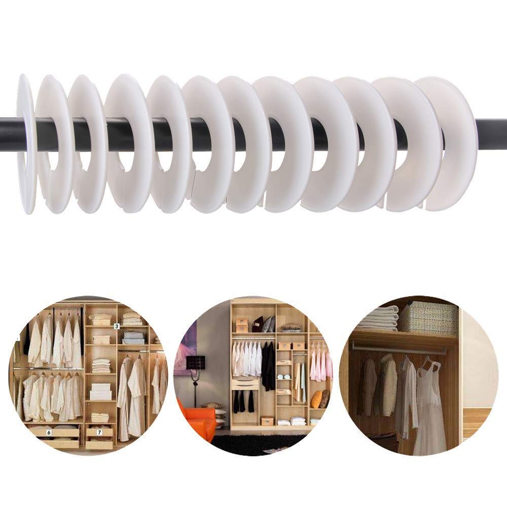15-Pack Blank Round Closet Dividers & Hangers - White Plastic Clothing Rack Size Organizers for Baby Clothes, Retail Stores & Home Wardrobe Organization - Perfect for Nursery, Boutique & Closet Storage Solutions