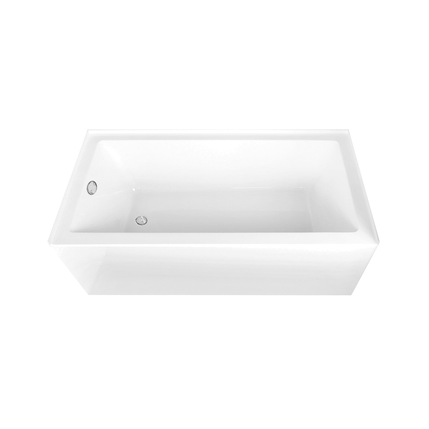 Aqua Eden 66 Inch Acrylic Rectangular 3 Wall Alcove Bathtub - Left Hand Drain, Glossy White with Polished Chrome Trim | Perfect for Modern Bathroom Renovations & Spa-Like Retreats