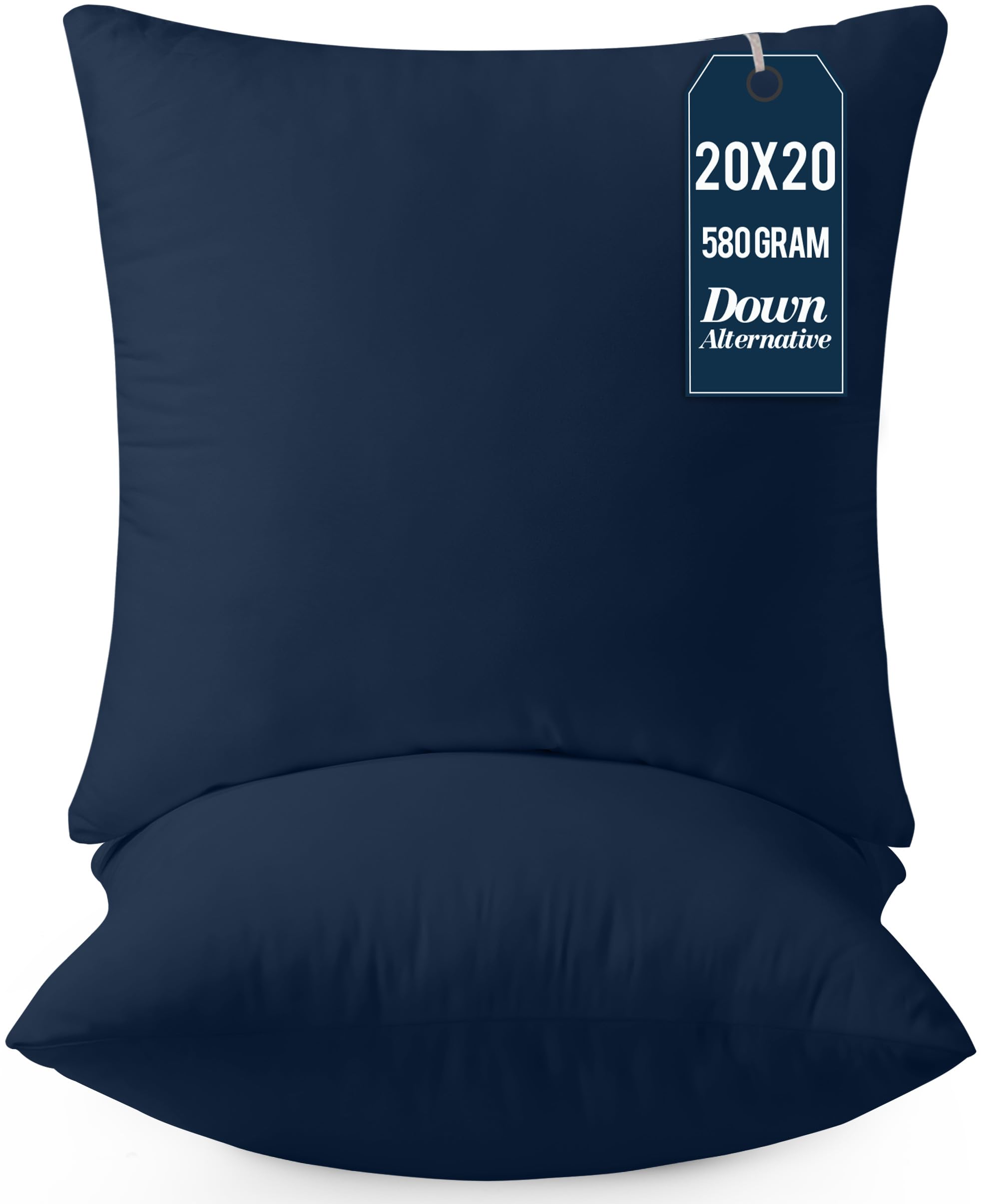 Utopia Bedding 20x20 Inches Navy Throw Pillow Inserts (Pack of 2) - Soft Decorative Couch & Bed Pillows for Living Room, Bedroom, and Home Decor