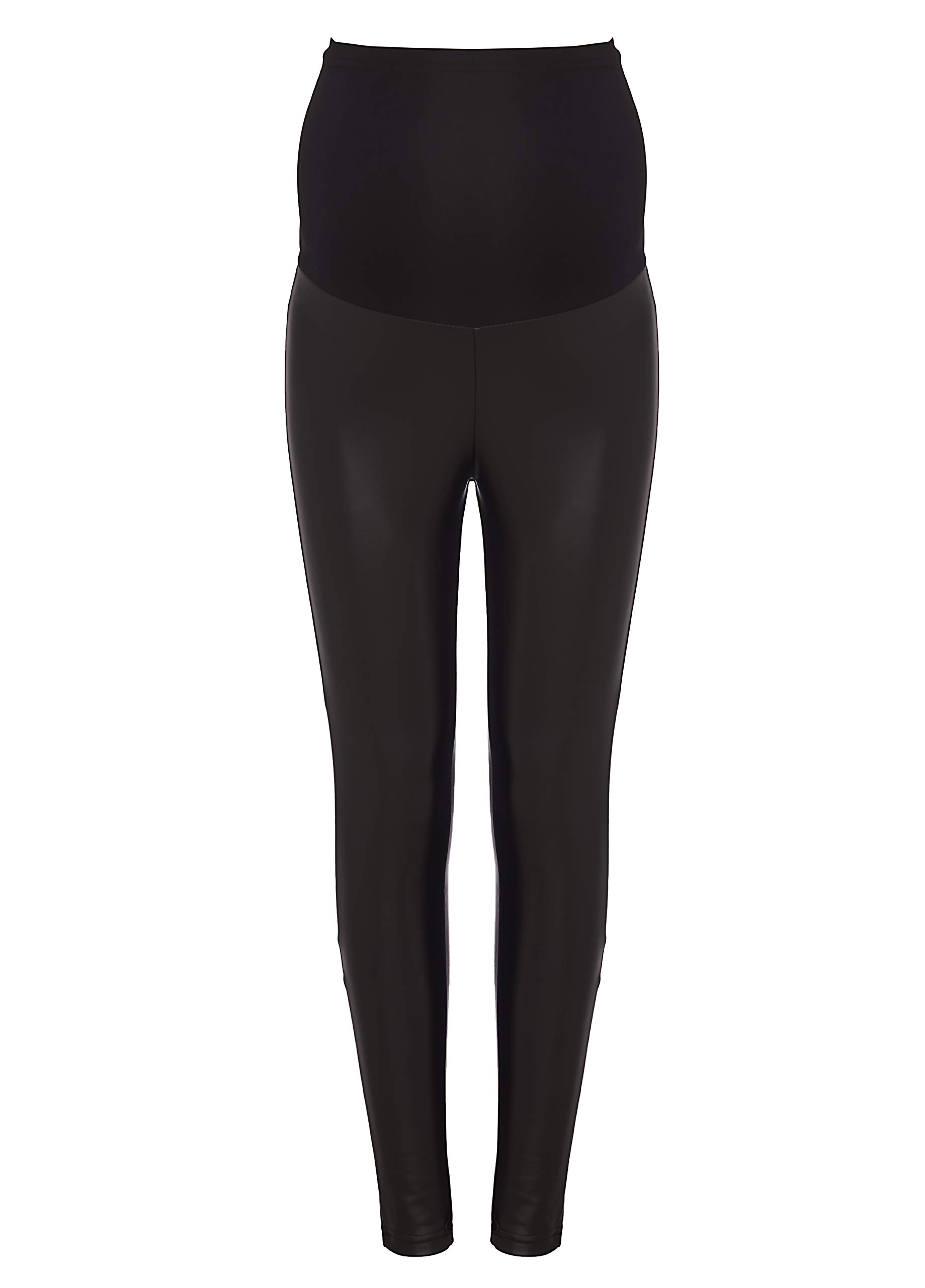 Stylish Maternity Faux Leather Leggings - Comfortable & Stretchy Pregnancy Pants for Women | Perfect for Work, Casual Wear & Maternity Photos