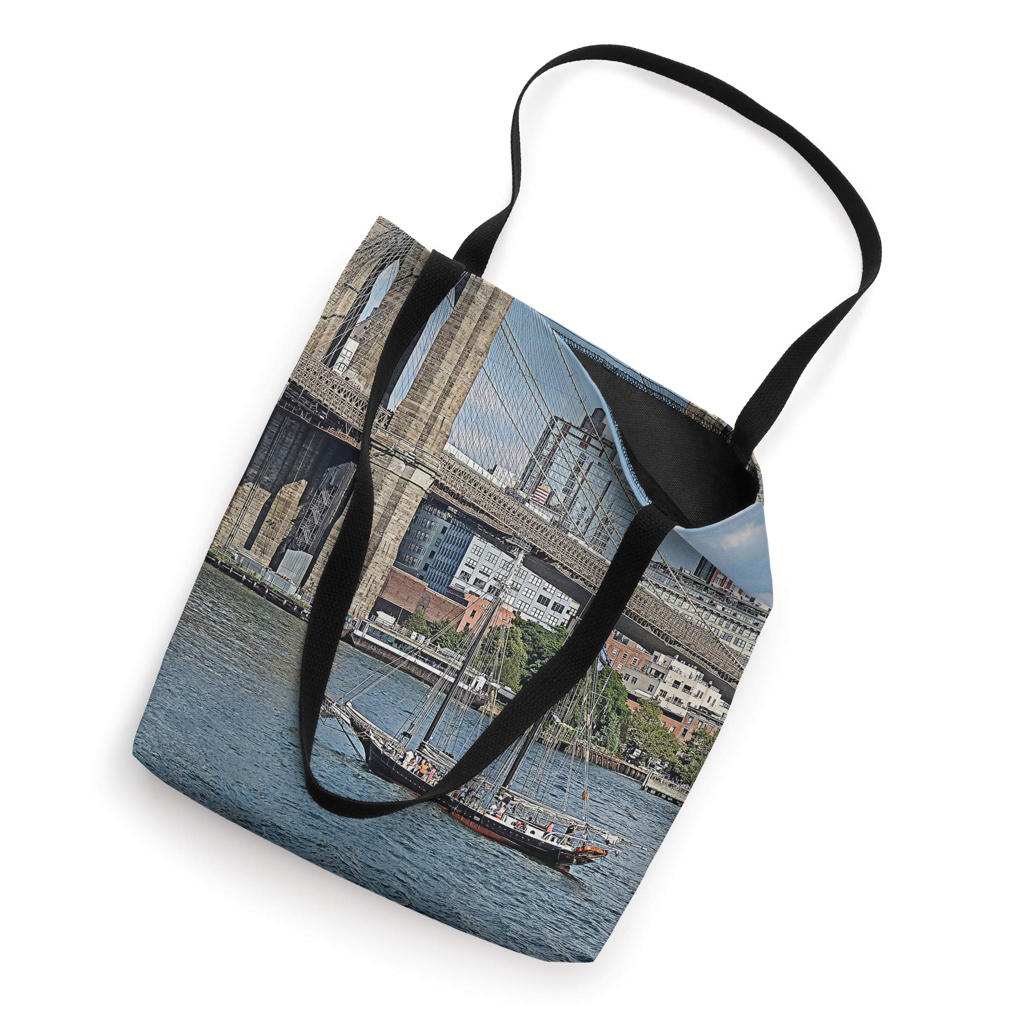 Stylish Pop Art NYC Brooklyn Bridge Tote Bag - New York City Souvenir & Fashion Accessory - Perfect for Shopping, Beach & Daily Use