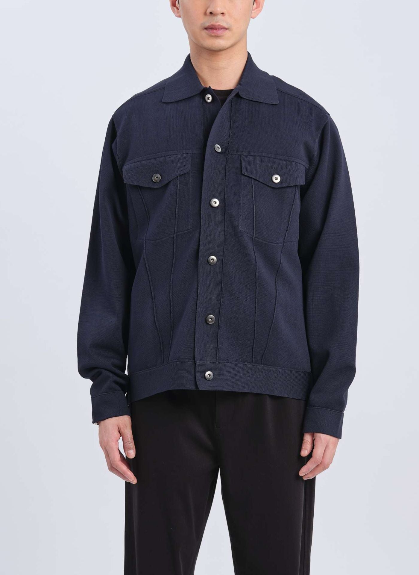 Stylish Polyester Business Knit Trucker Jacket for Men & Women - Perfect for Office Wear, Casual Outfits & Outdoor Activities