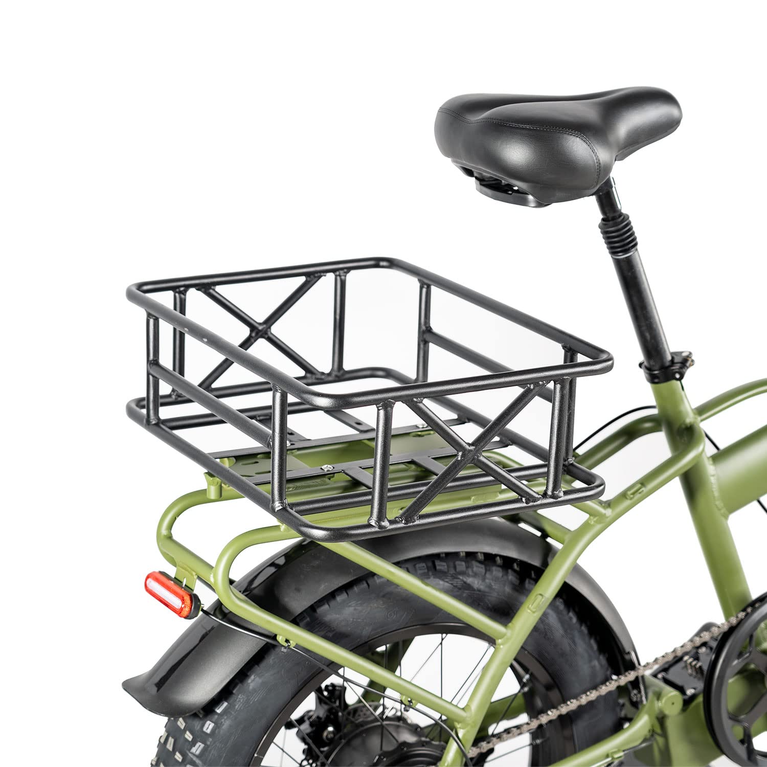 Rust-Proof Rattan Electric Bike Rear Basket - Compatible with Rattan LM/LF Ebike Models - Durable Bicycle Accessory for Women - Perfect for Grocery Shopping & Daily Commuting