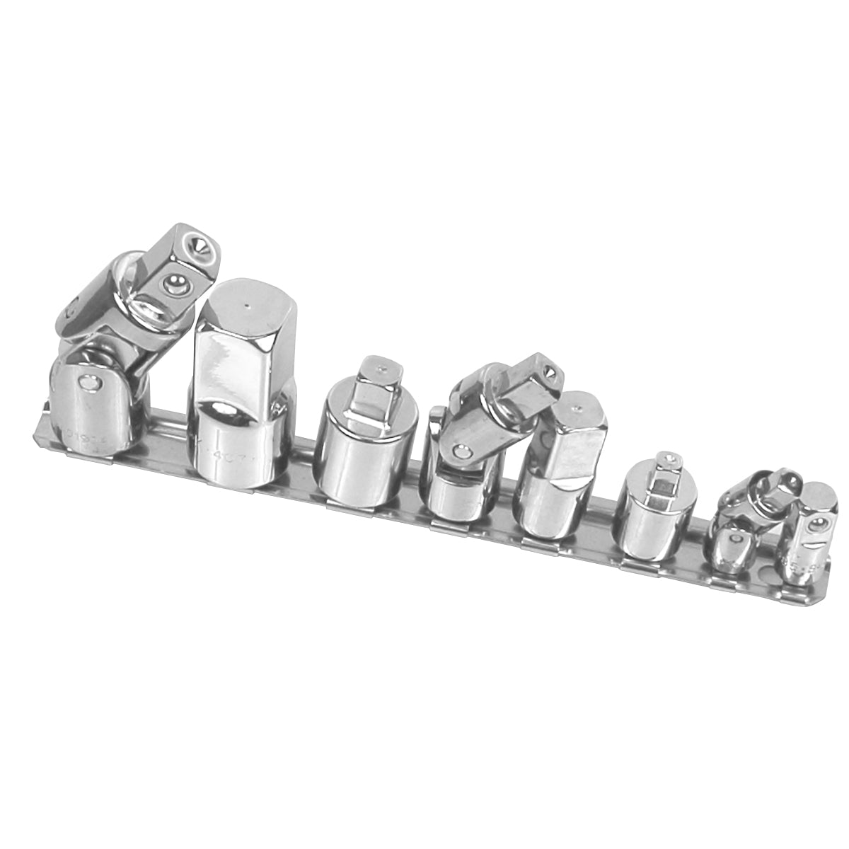8-Piece Universal Chrome Lug Nut Adapter Set - Compatible with Most Vehicles for Wheel Locks & Tire Changes (Garage & Roadside Use)