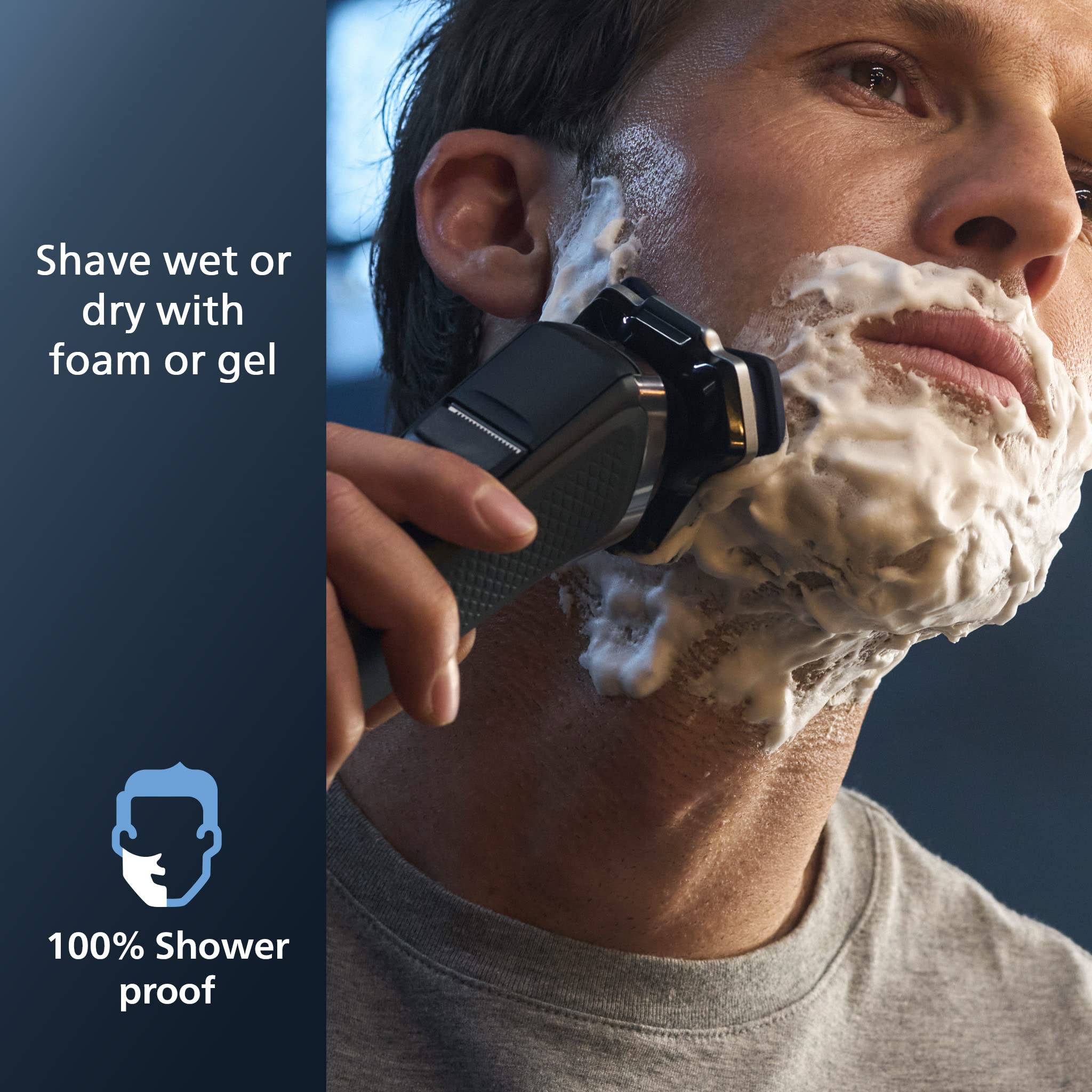 Philips Norelco Shaver 7300 Rechargeable Electric Razor for Men - Wet & Dry Shaving with SenseIQ Technology, Pop-up Beard Trimmer, Charging Stand & Travel Case - Best for Home, Travel & Daily Grooming (Model S7887/92)
