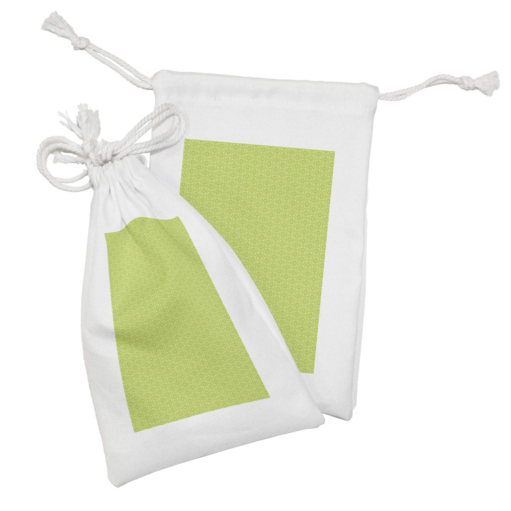 Ambesonne 2-Pack Botanical Fabric Pouches with Shamrock Leaf Design - 9