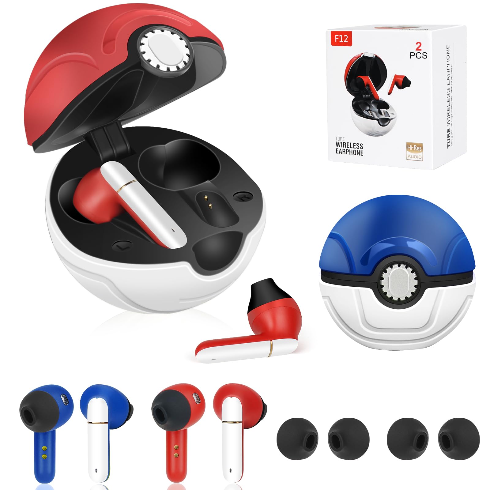 2 Pack Kids Wireless Earbuds with Microphone - Comfortable Ergonomic Ball-Shaped Design for Android, iOS, Cell Phone, Computer & Laptop - Perfect for School, Travel & Online Learning