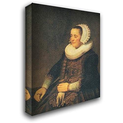 Rembrandt Seated Woman Portrait - 20x24 Inch Stretched Canvas Wall Art - Premium Gallery Wrapped Painting for Living Room, Bedroom & Office Decor