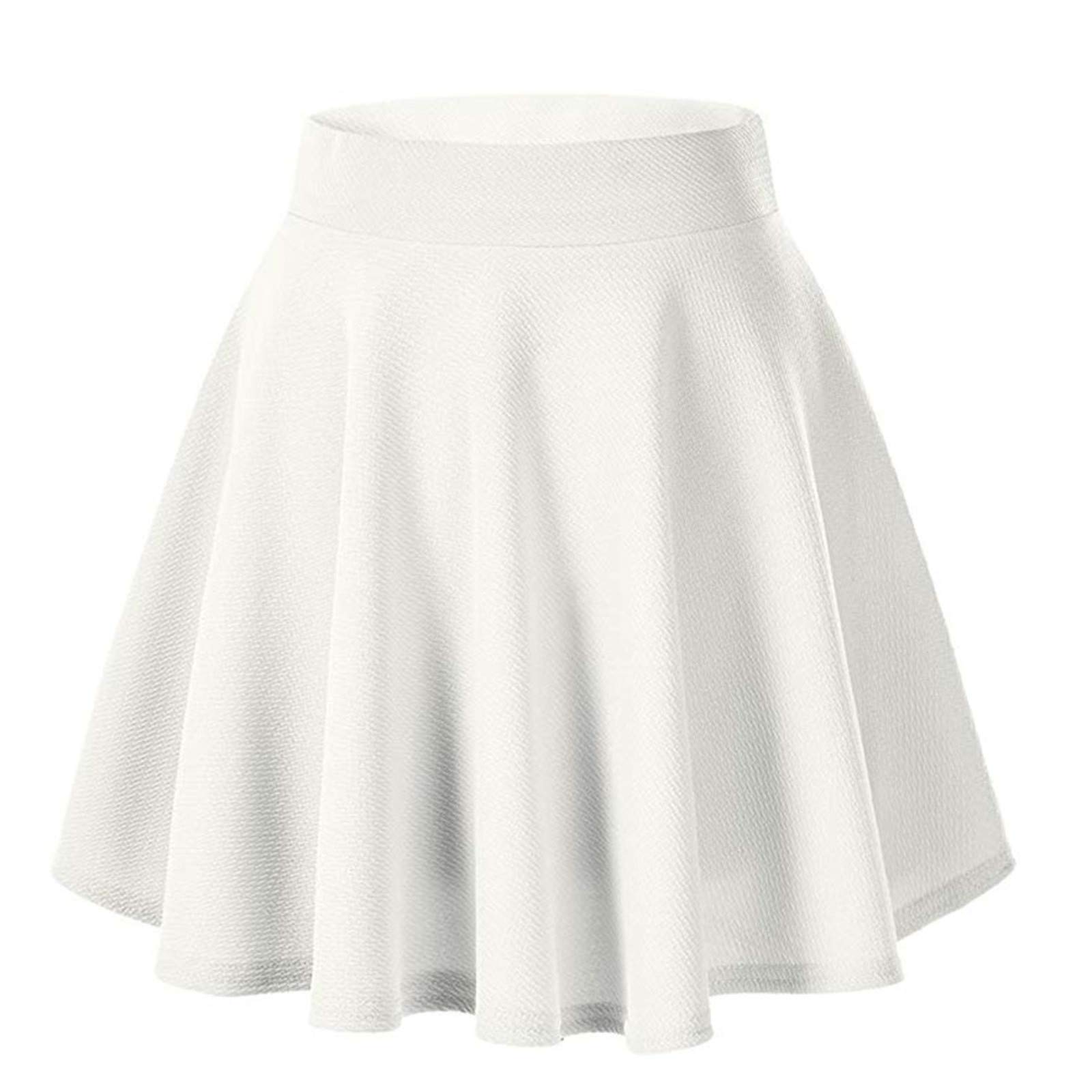 Stylish Solid Mini Flared Women's Casual Skirt - Stretchy Pleated A-Line Skirt for Everyday Wear | Perfect for Office, Dating & Summer Outfits