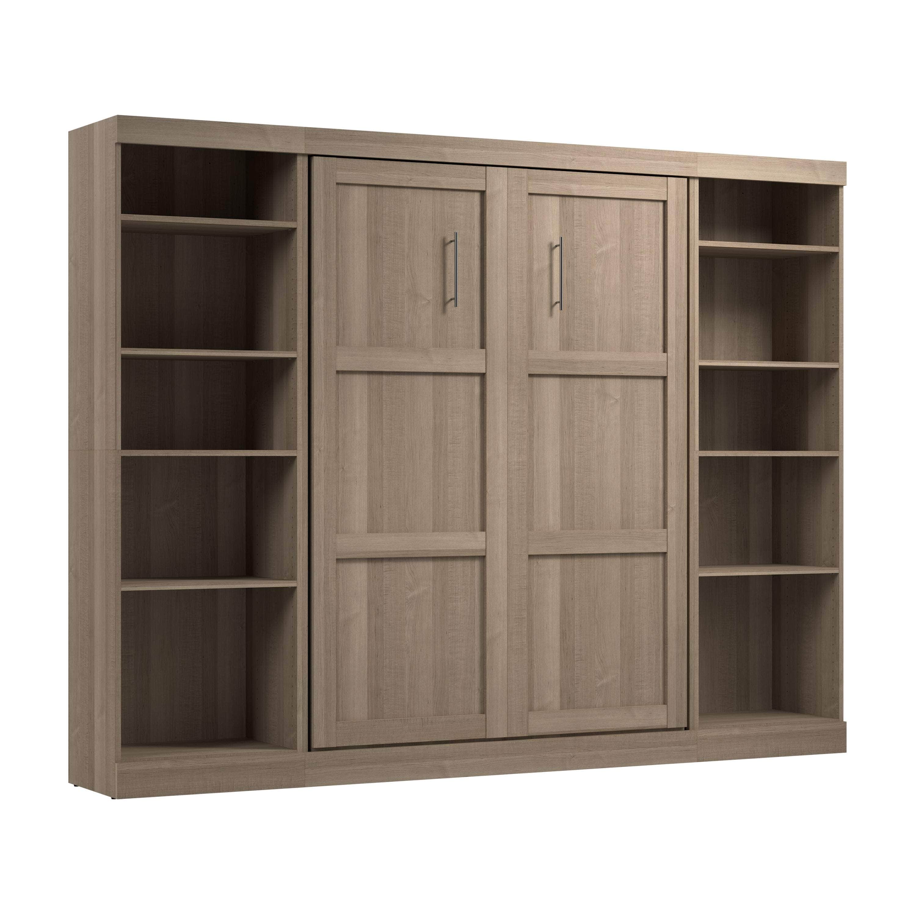 Space-Saving Full Murphy Bed with 2 Storage Units (109W) - 7 Color Options for Home, Office, or Guest Room Use