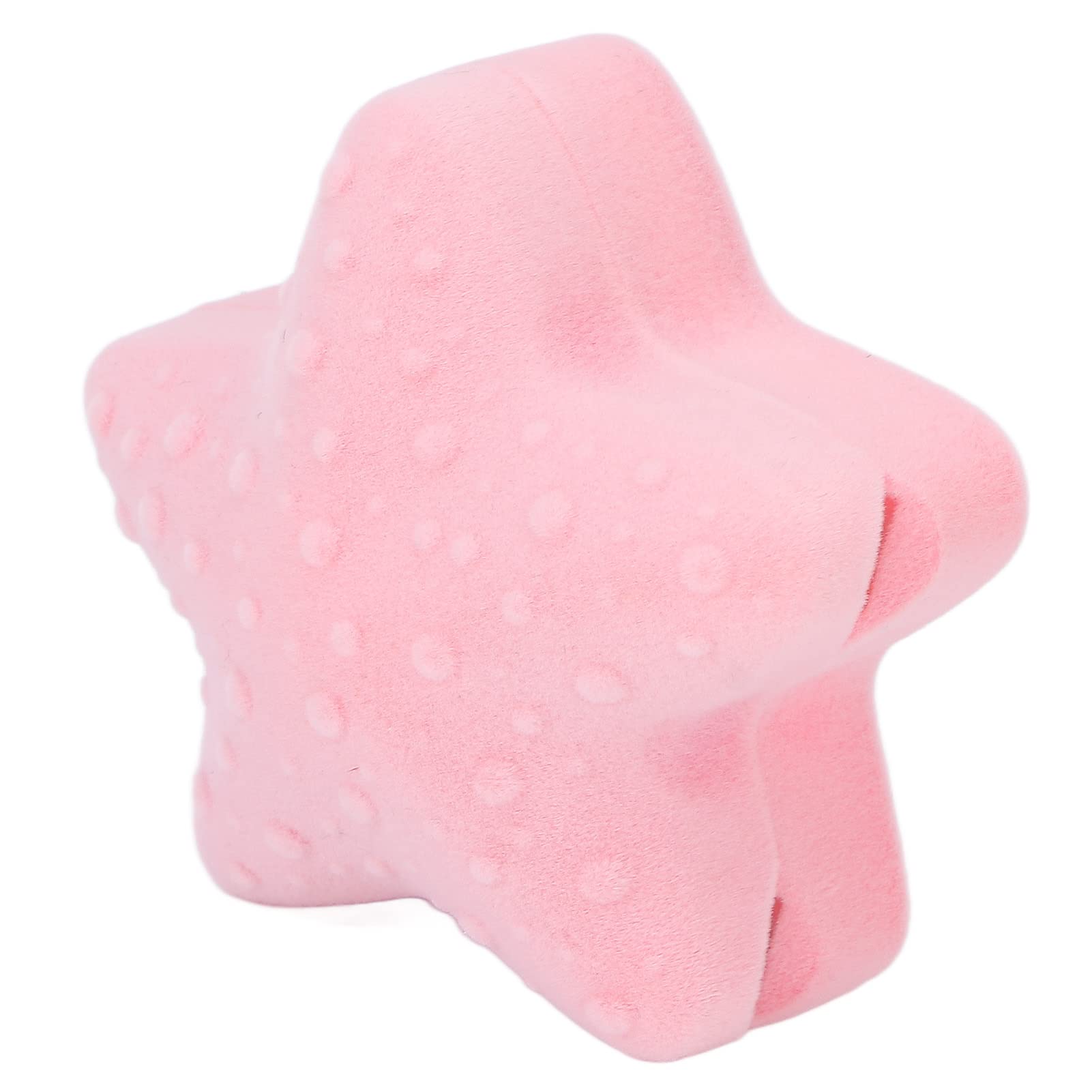 Hasaki Pink Flocked Starfish Jewelry Box - Compact Travel Organizer for Necklaces, Earrings & Rings | Perfect for Vacation, Beach Trips & Gifts