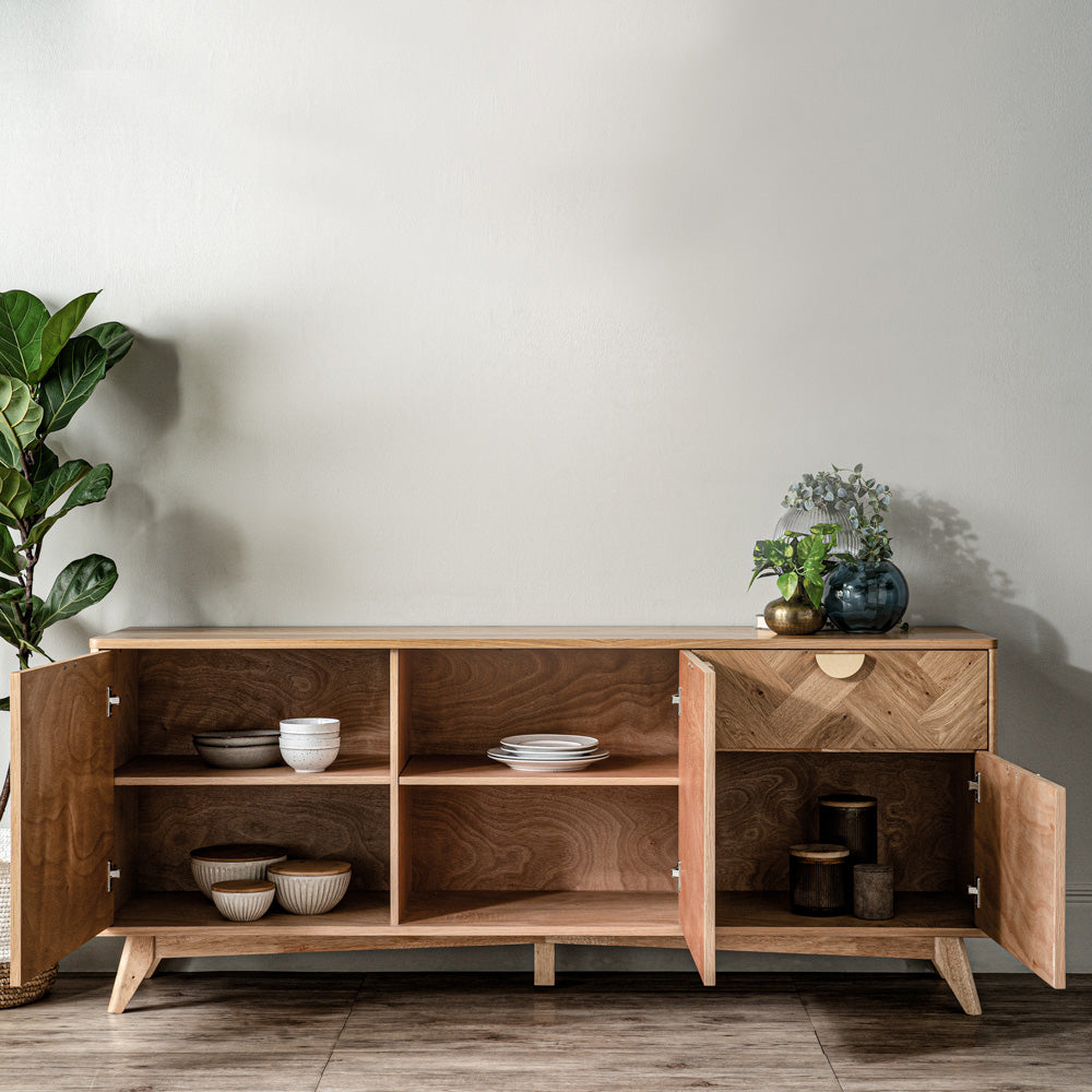 LOFTUS 180cm Oak Sideboard Buffet Cabinet - Stylish Storage for Dining Room, Living Room & Entryway
