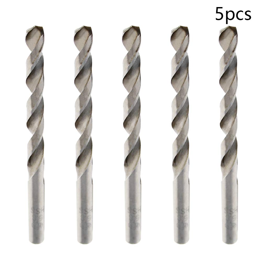5.8mm HSS Twist Drill Bit Set - 5-Piece High Speed Steel Jobber Drill Bits for Metal, Steel & Aluminum Alloy - Perfect for DIY Projects, Woodworking & Metal Fabrication