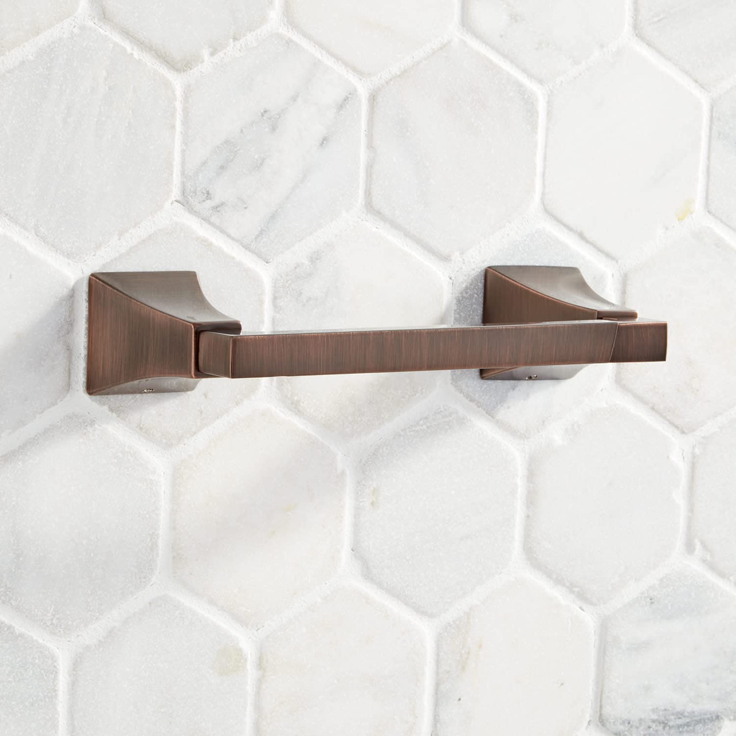 Signature Hardware 446953 Vilamonte Brushed Nickel Wall Mounted Pivoting Toilet Paper Holder - Space Saving Bathroom Organizer for Modern Homes