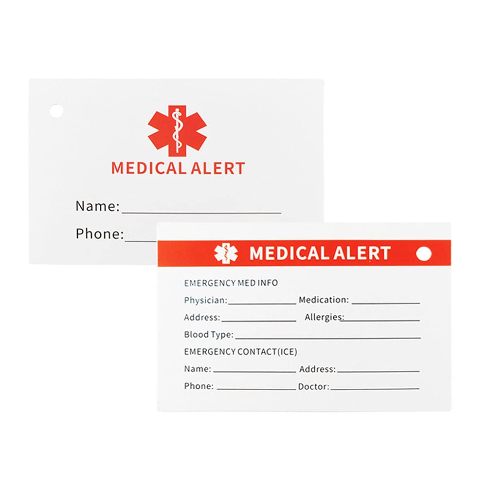 Medical Alert ID Bracelet for Men & Women - Stainless Steel Link Chain Emergency Bracelet with Customizable Engraving & Medical Card - Perfect for Seniors, Diabetics, Allergy Sufferers & Emergency Health Identification