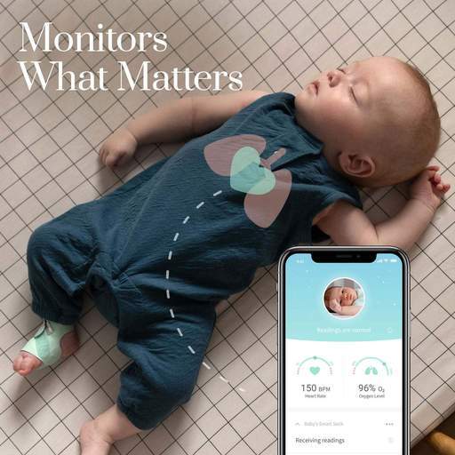 Owlet Smart Sock 3 Baby Monitor with Heart Rate & Oxygen Tracking - Wireless Wearable for Newborns & Infants - Perfect for Nursery, Daycare & Travel Use