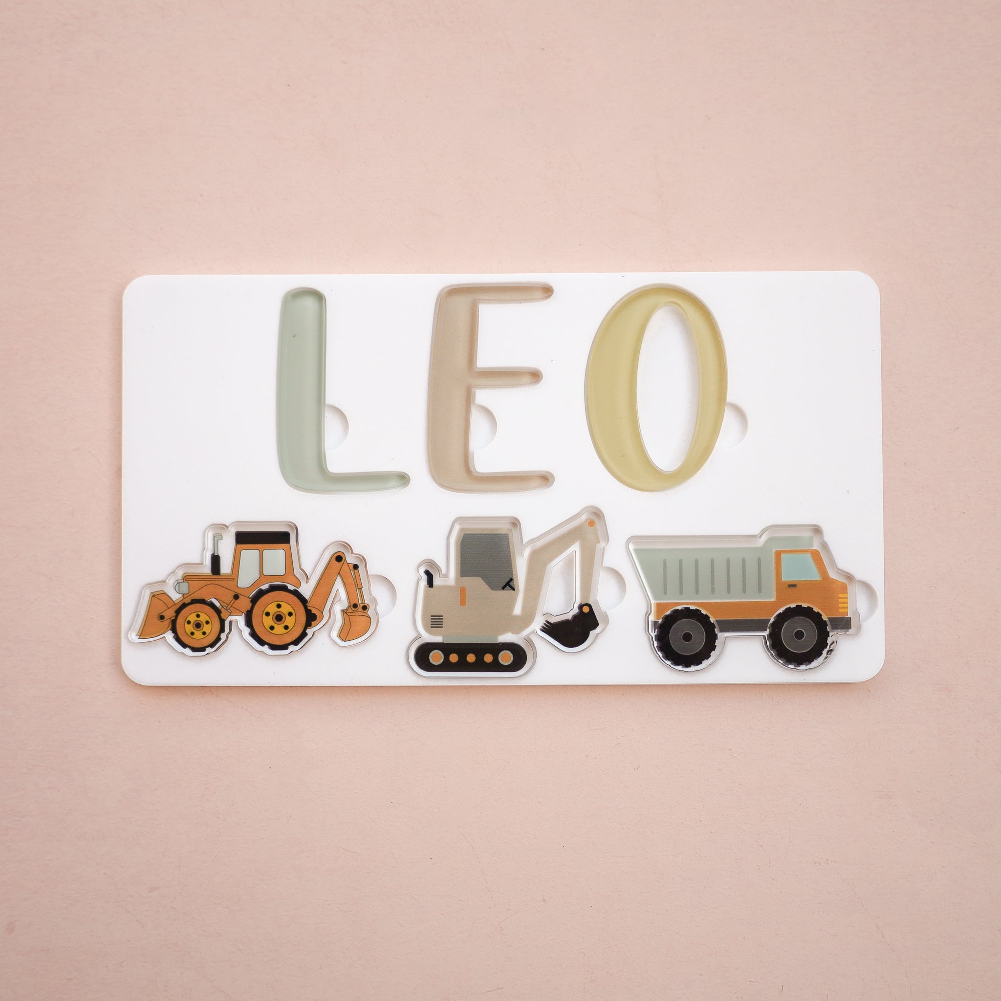 Custom Personalized Name Acrylic Puzzle - Truck Theme for Kids Birthday Gifts & Nursery Decor