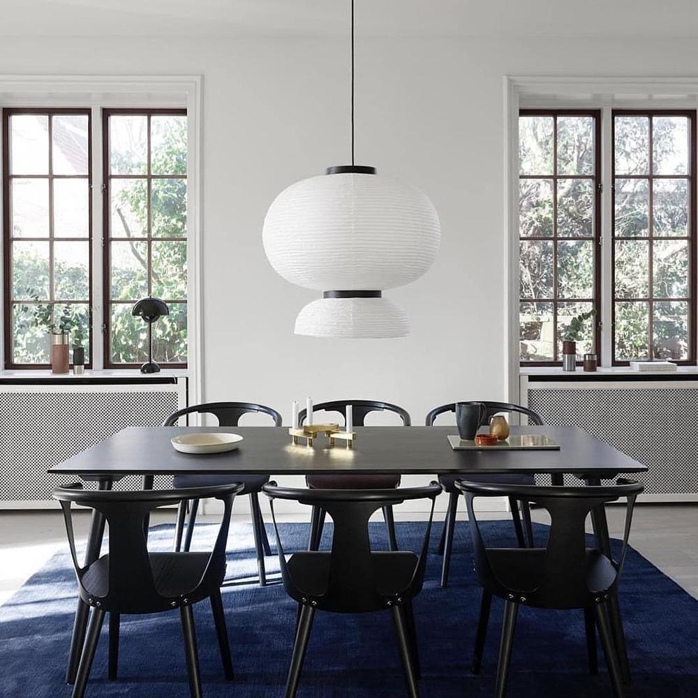 Formakami Pendant Swag Lamp - Modern Paper Shade Hanging Light for Dining Room, Bedroom & Living Room Decor