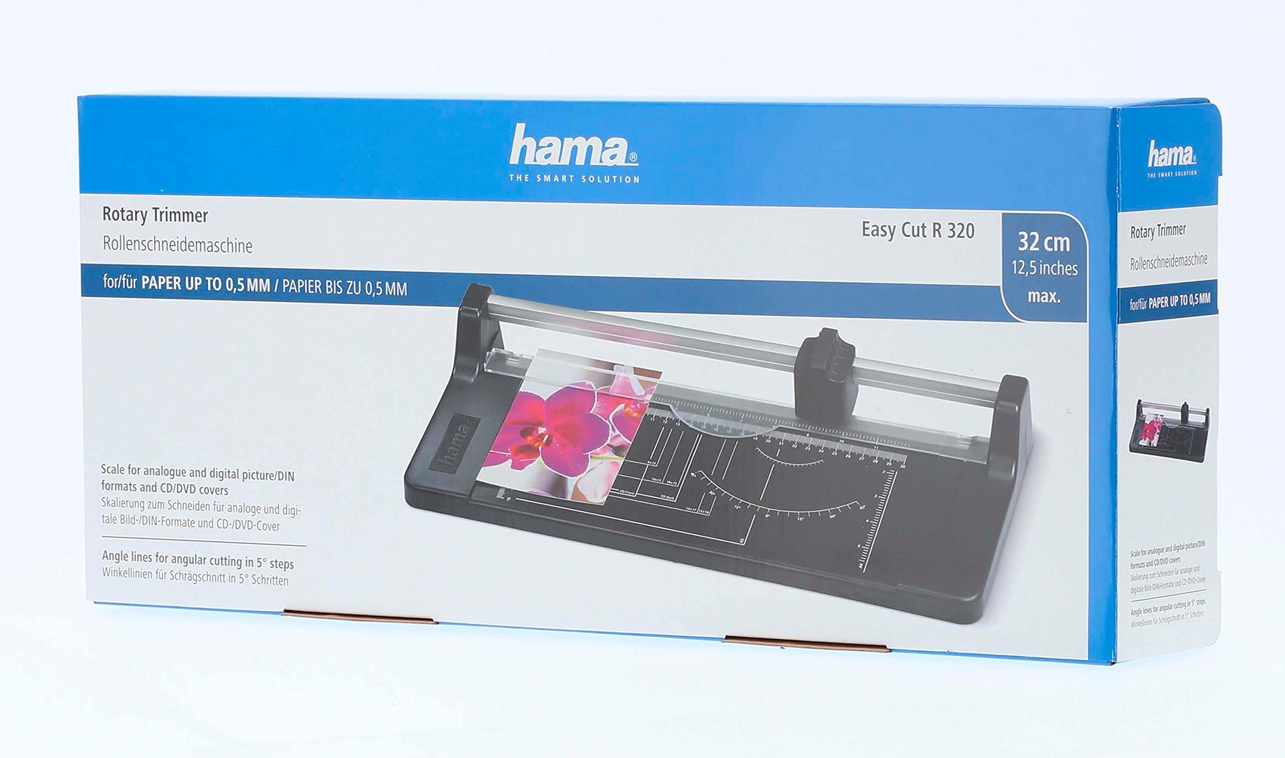 Hama Rolling Blade Paper Cutter - 5 Sheet Capacity, A4 Size Cutting Machine for Paper, Film & Photos | Perfect for Office, Crafting & Scrapbooking Projects (Black)