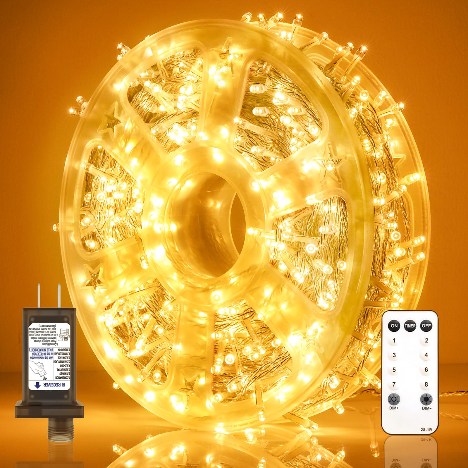 600 LED Christmas Lights - 246FT Outdoor Waterproof String Lights with Remote Control, Timer & Memory Function | 8 Lighting Modes for Holiday Decorations | Perfect for Christmas Tree, Patio, Garden, Bedroom & Indoor/Outdoor Decor