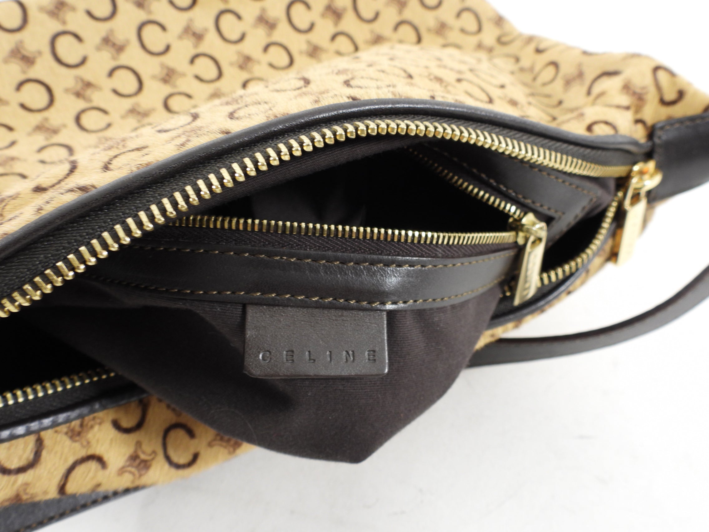 Celine Pony Hair Triomphe Logo Brown Baguette Bag - Luxury Designer Crossbody Purse for Women | Perfect for Evening Parties, Date Nights & Special Occasions