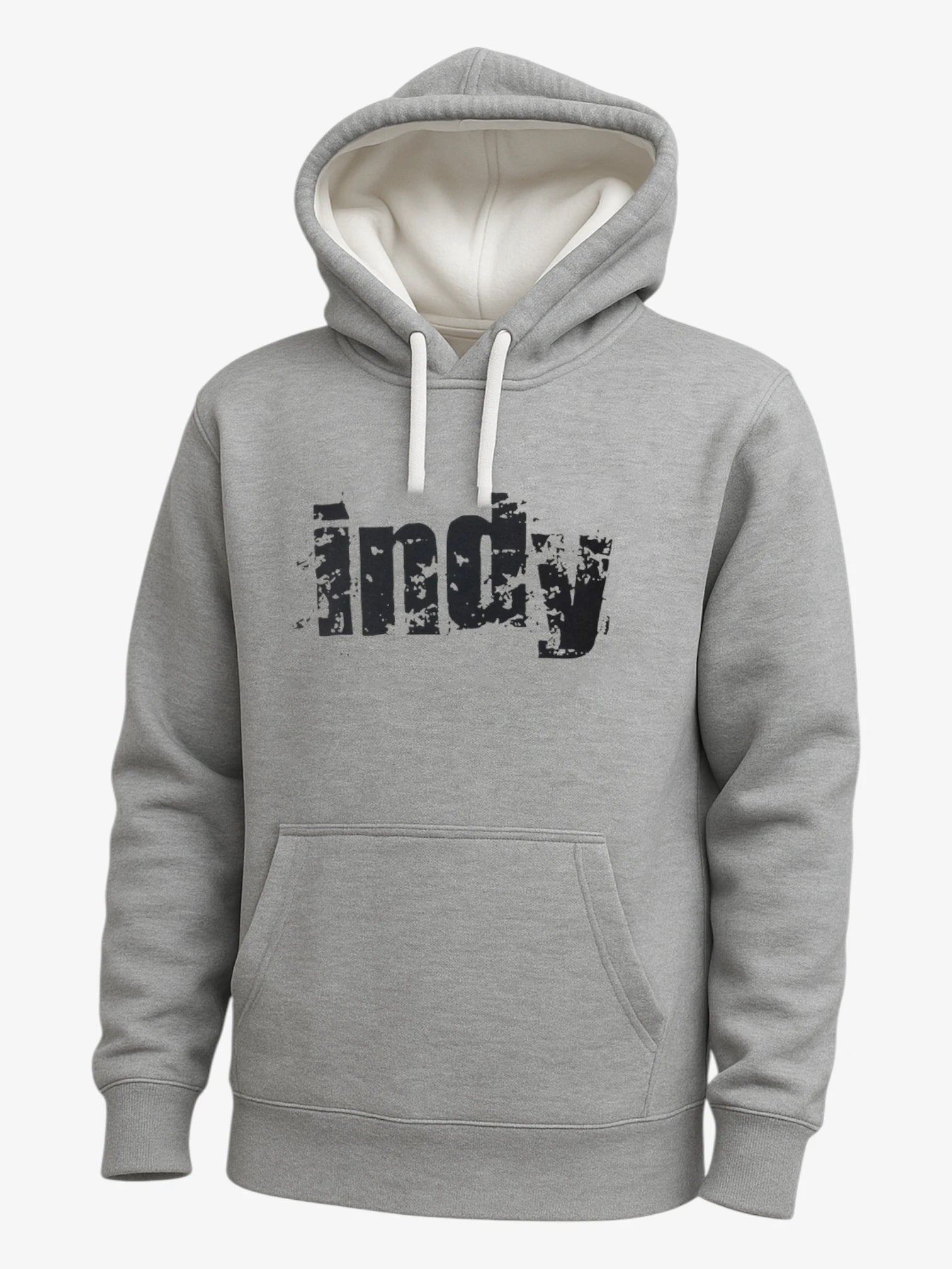 Indy Full Icon Grey Hoodie - Men's Casual Pullover Sweatshirt for Streetwear & Everyday Comfort