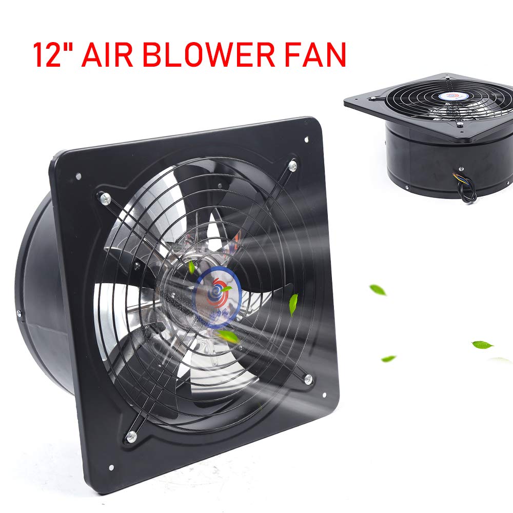 12 Inch Wall Mount Exhaust Fan - High Power 125W 110V Ventilation Blower for Kitchen, Greenhouse, Shed, Attic & Workshop | US Stock | Energy Efficient Cooling & Air Circulation Solution