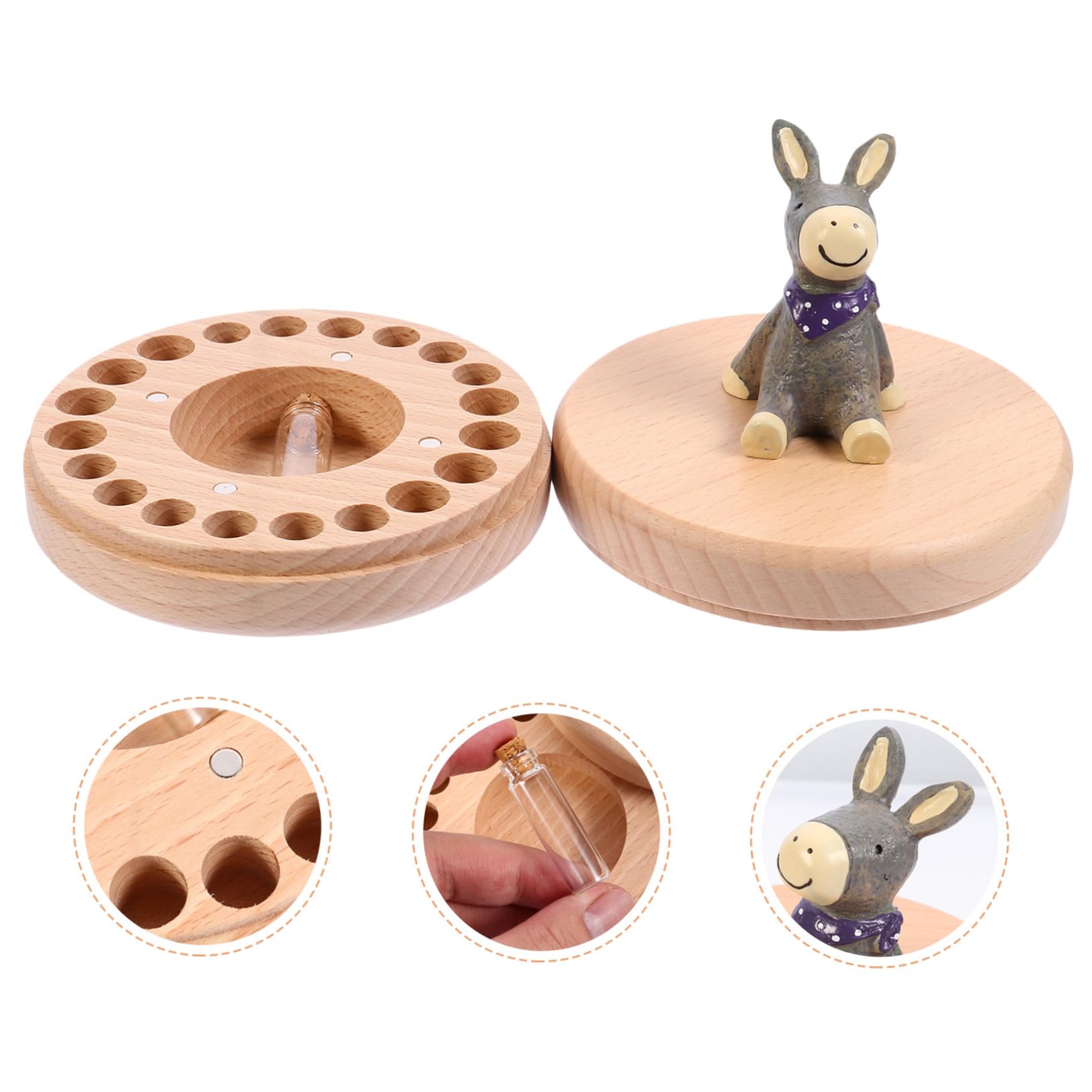 GLSTOY Handmade Baby Tooth Keepsake Box - Premium Tooth Holder & Organizer for Kids' First Teeth - Perfect for Memory Preservation & Nursery Decor