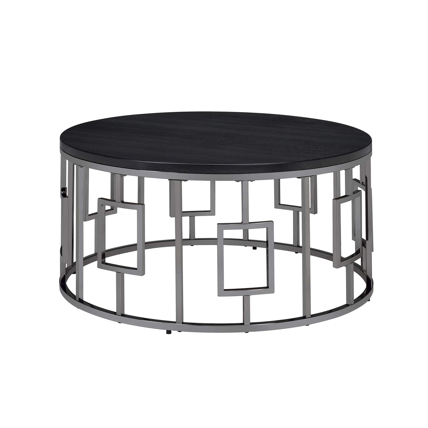 Picket House Furnishings Kendall Round Coffee Table - 36 Inch Modern Wooden Living Room Center Table with Storage Shelf for Small Spaces | Perfect for Apartments, Condos & Cozy Home Decor