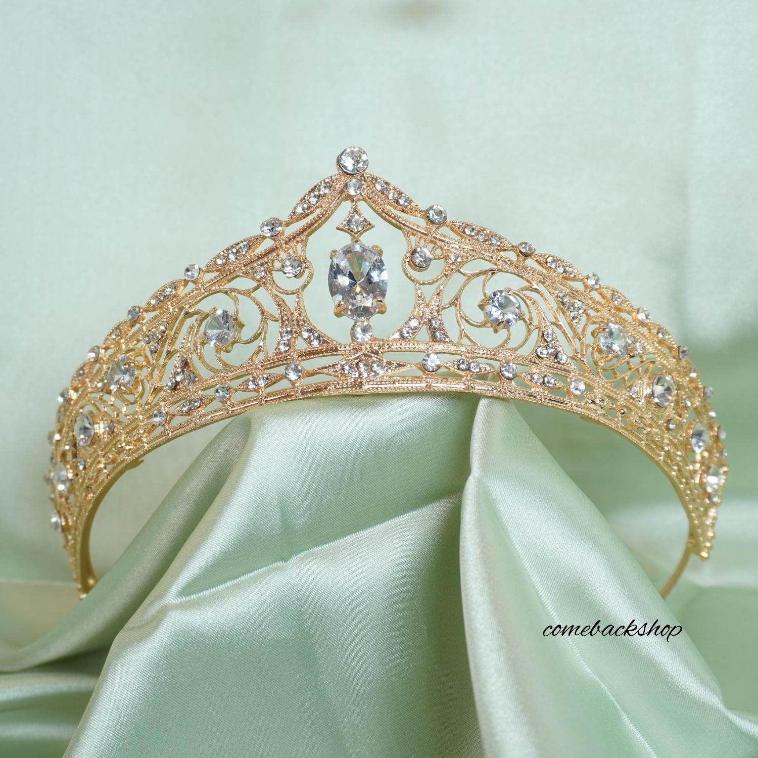 Elegant Gold Tiaras & Crystal Crowns for Women | Rhinestone Bridal Headbands for Weddings, Prom, Birthday Parties | Queen Princess Hair Accessories & Decorations – Perfect for Brides, Girls, and Special Occasions