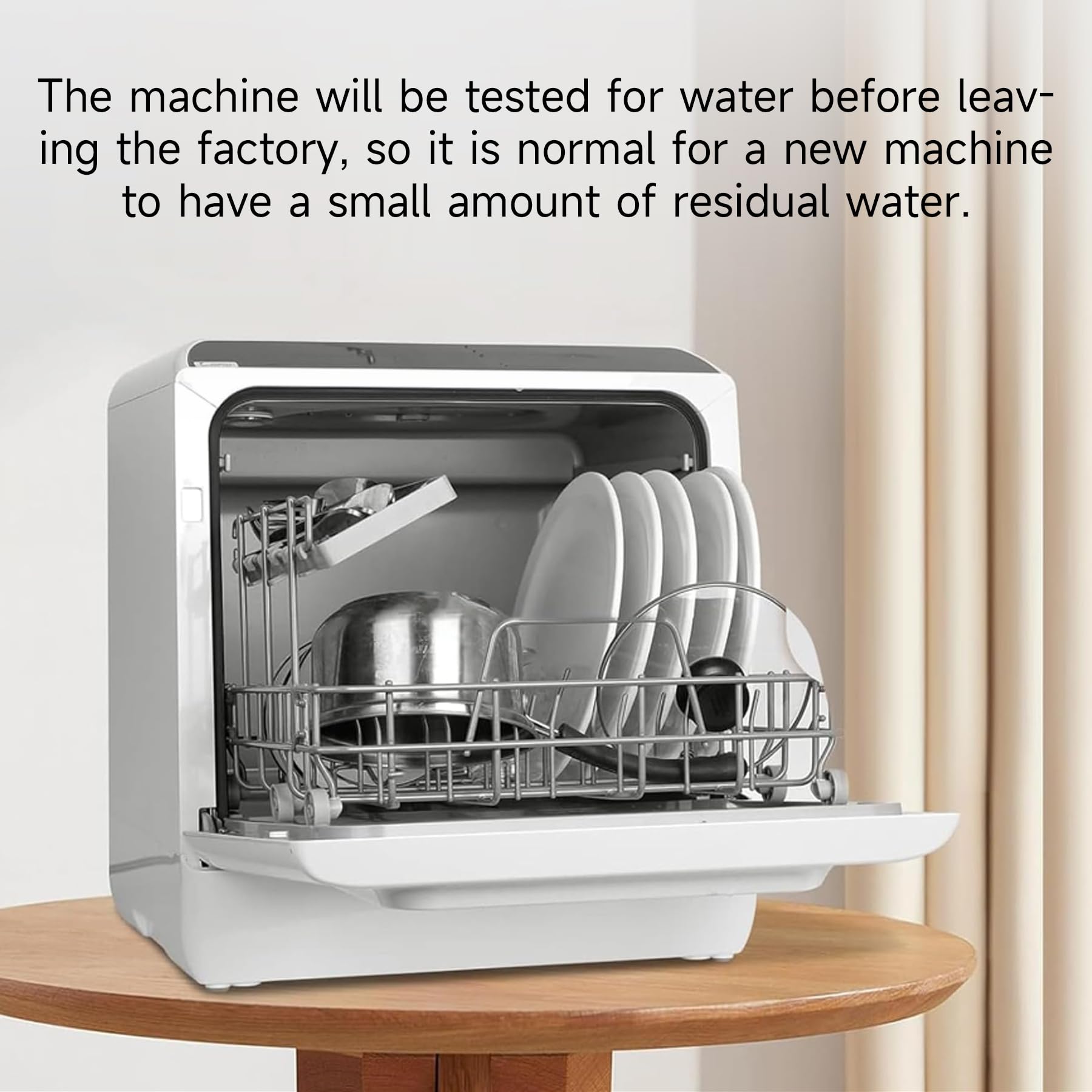 Portable Countertop Dishwasher with Built-in Water Tank - Compact Mini Dishwasher with 5 Wash Programs, 360° Dual Spray System & Air Drying Function - Perfect for Apartments, RVs, Dorms and Small Kitchens