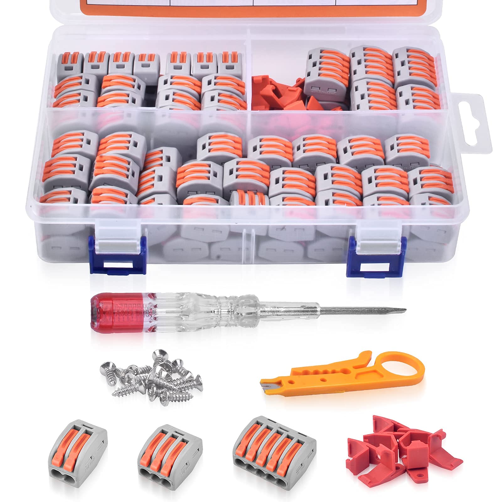 Lever Wire Nut Connectors - Compact Electrical Connectors Kit for Quick Terminal Block Splicing | Universal Soft & Hard Wire Connection | Ideal for Home Wiring, DIY Projects & Electrical Repairs