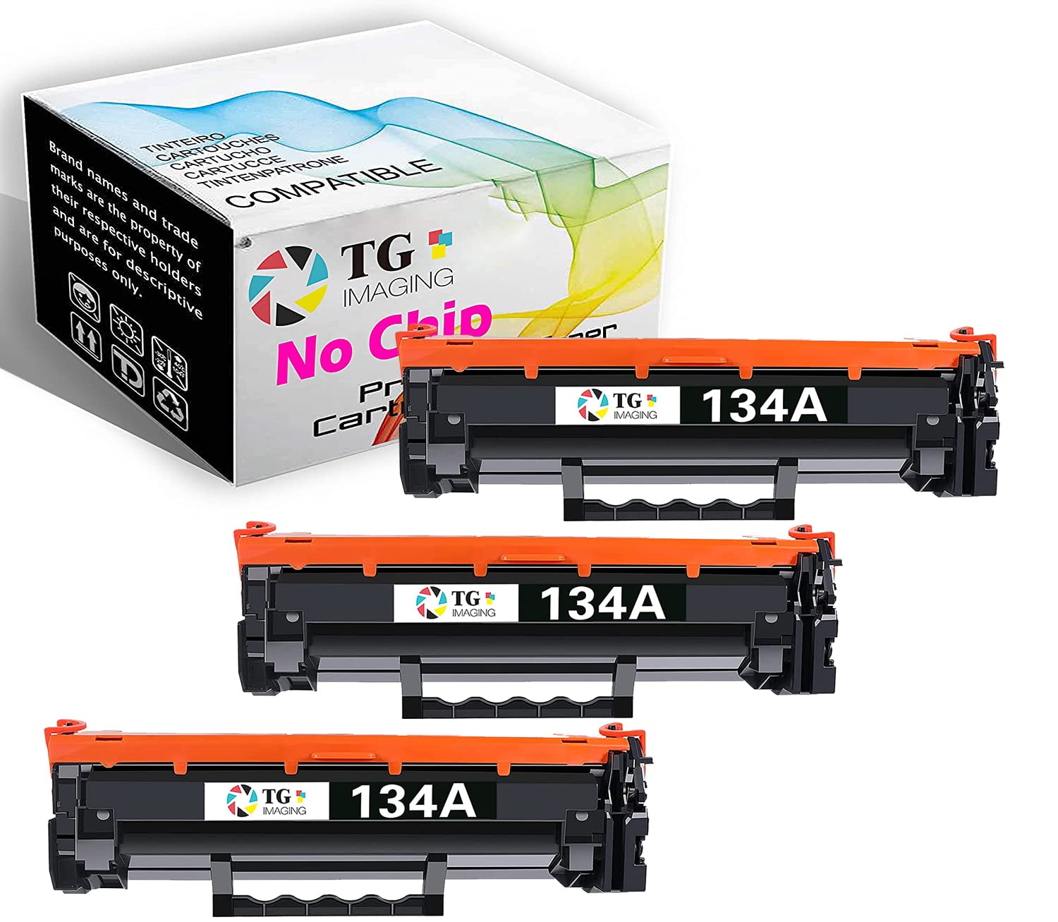 TG Imaging Compatible Toner Cartridge Replacement for HP 134A W1340A - 3 Black Pack for Pro MFP M209 M209dw M209dwe MFP M234 M234dw M234dwe Printer (Chip Not Included) - High Yield Printing for Office & Home Use