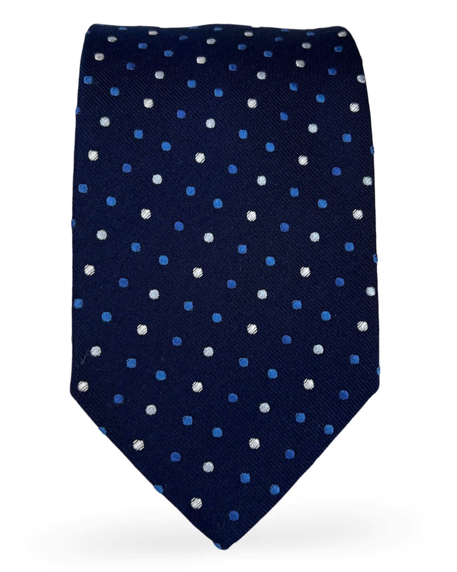 CANTINI Monza Spot Tie for Men - Classic Blue Silk Necktie for Business, Weddings & Formal Events