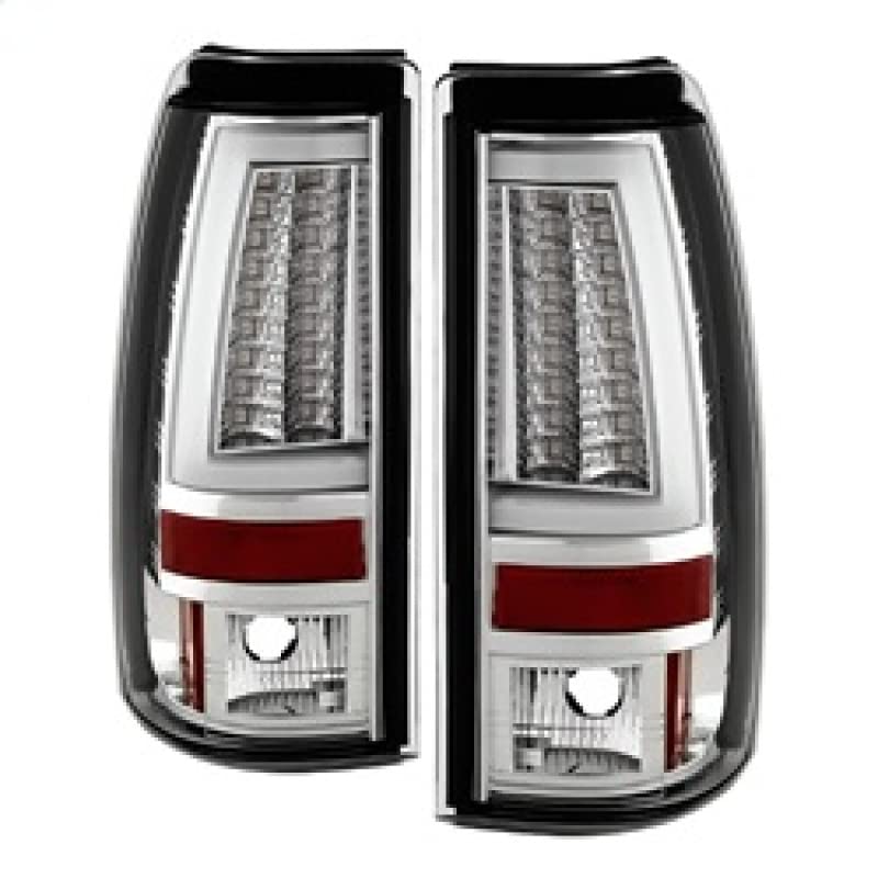 Spyder 5081902 LED Tail Lights for 2003-2007 Chevy Silverado 1500/2500 & Silverado Classic (Excludes Stepside) - Chrome Housing | Enhanced Night Visibility & Style Upgrade for Pickup Trucks