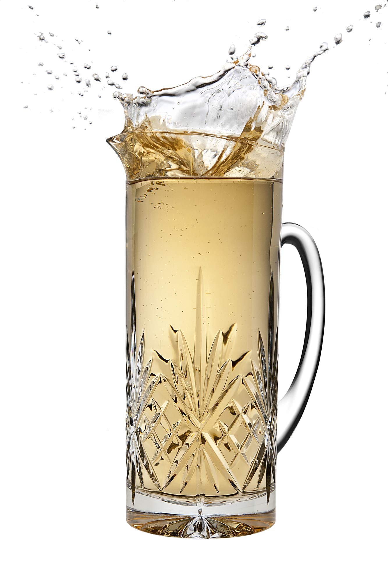 Godinger 34oz Glass Beverage Pitcher - Dublin Collection, Cocktail & Water Carafe for Bar Mixing, Entertaining & Home Use